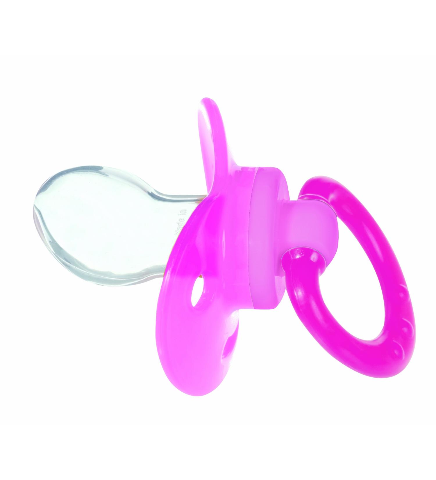 Tigex Physio pacifier silicone transparent colorful size 6-18 months for girls 2 pieces