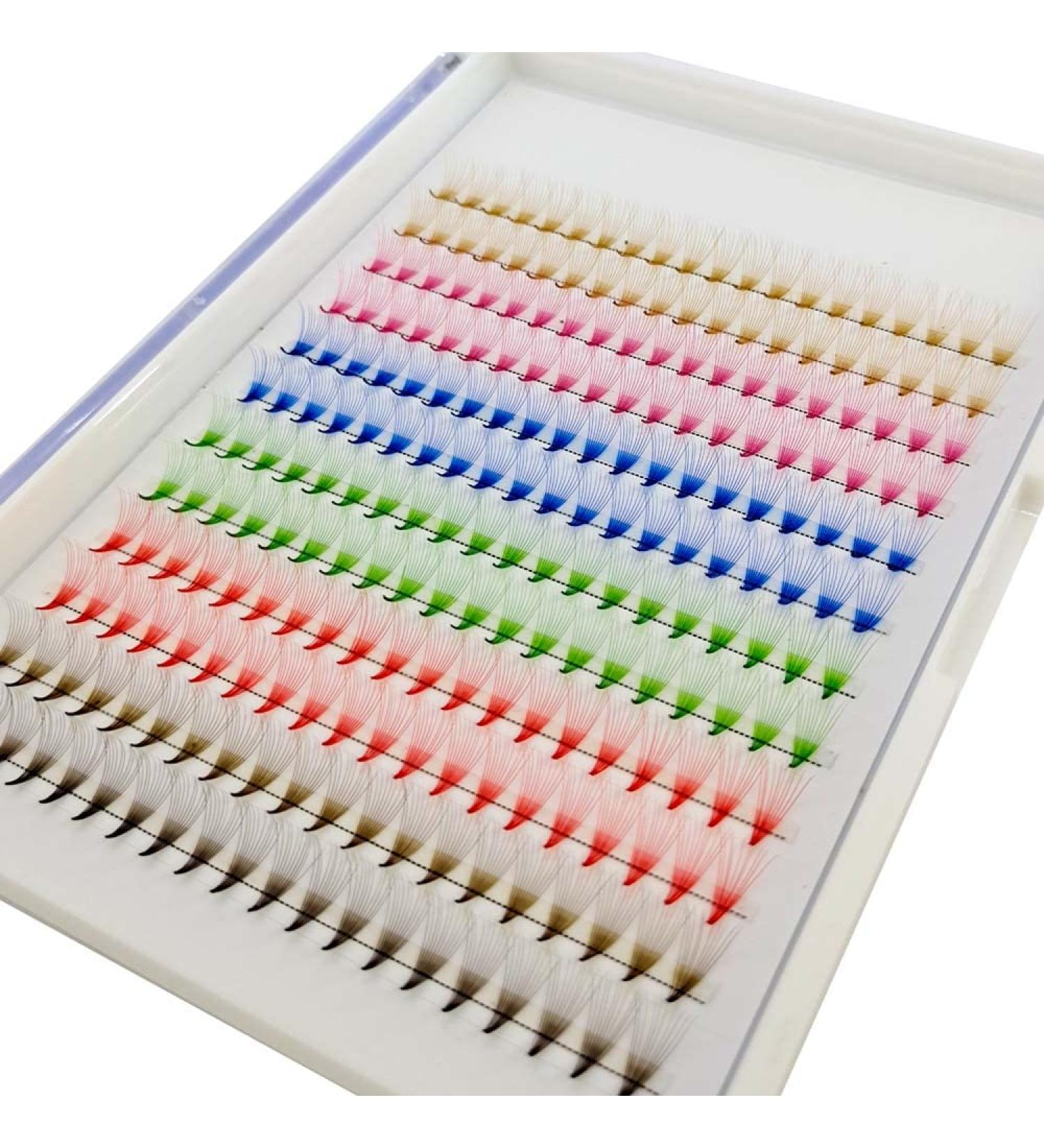 HBZGTLAD 120/240PCS Mix Colors Premade Fans Nature Long Volume Eyelashes - 8mm C Curl 0.07mm 240 Fans - Buy Online on GoSupps.com