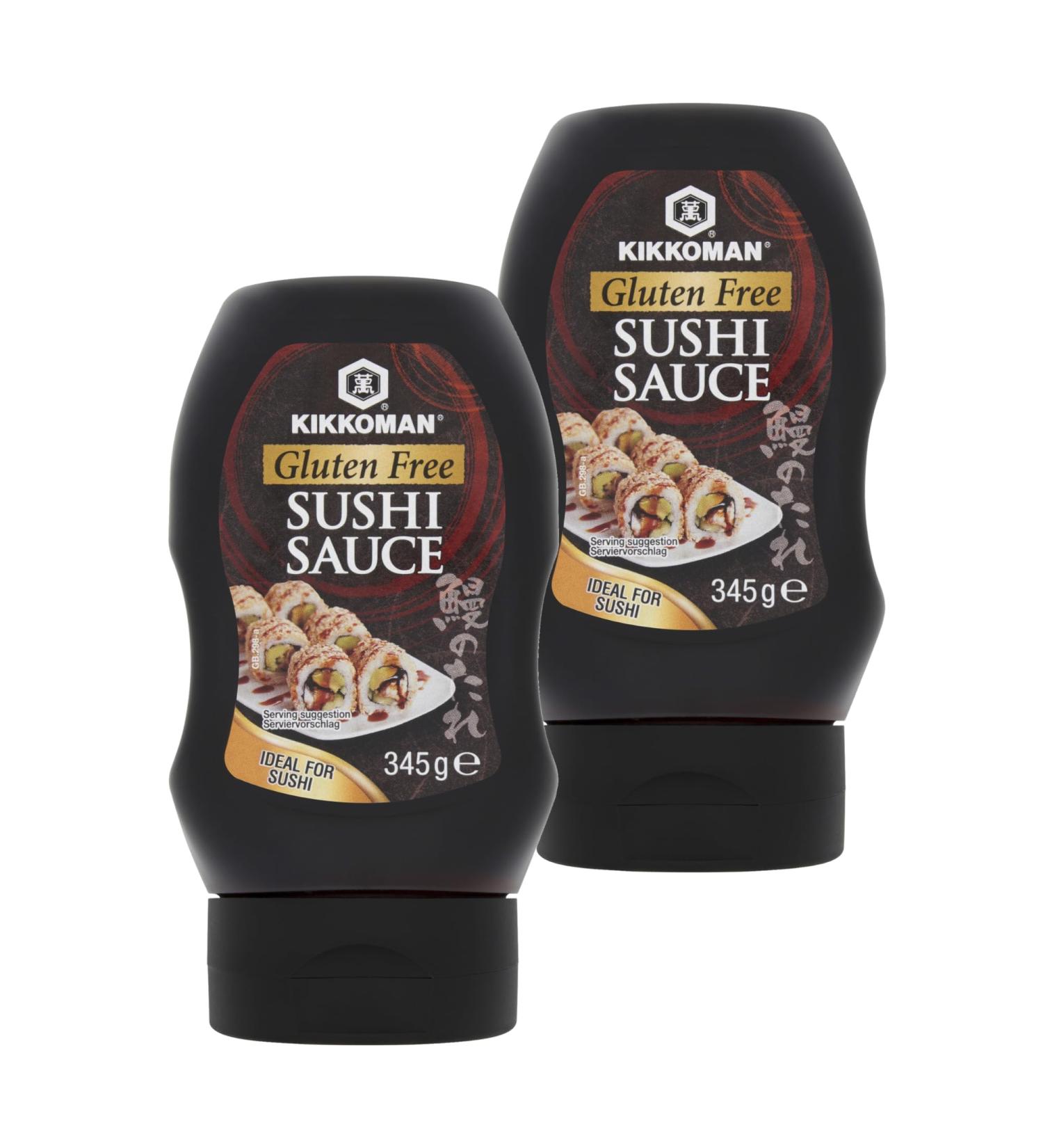 Sushi Sauce Gluten Free Soy Sauce Alternative bundle Containing 2 x 345g Kikkoman Brand Sushi Sauce Squeezy Bottles - Buy Online on GoSupps.com