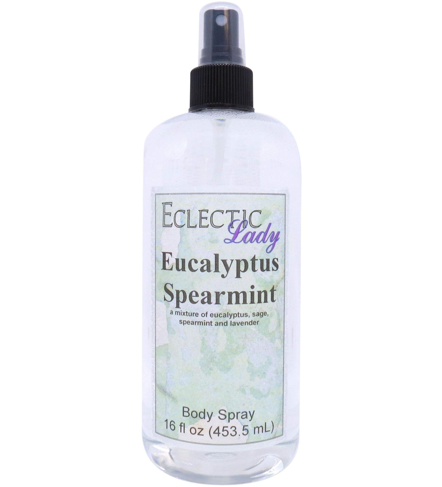 Eclectic Lady Eucalyptus Spearmint Moisturizing Body Spray Original Strength Spear Mint Fragrances Handcrafted in USA Paraben-Free Phthalate-Free Fragrance (16 oz) Regular Strength 16 Fluid Ounces - Buy Online on GoSupps.com