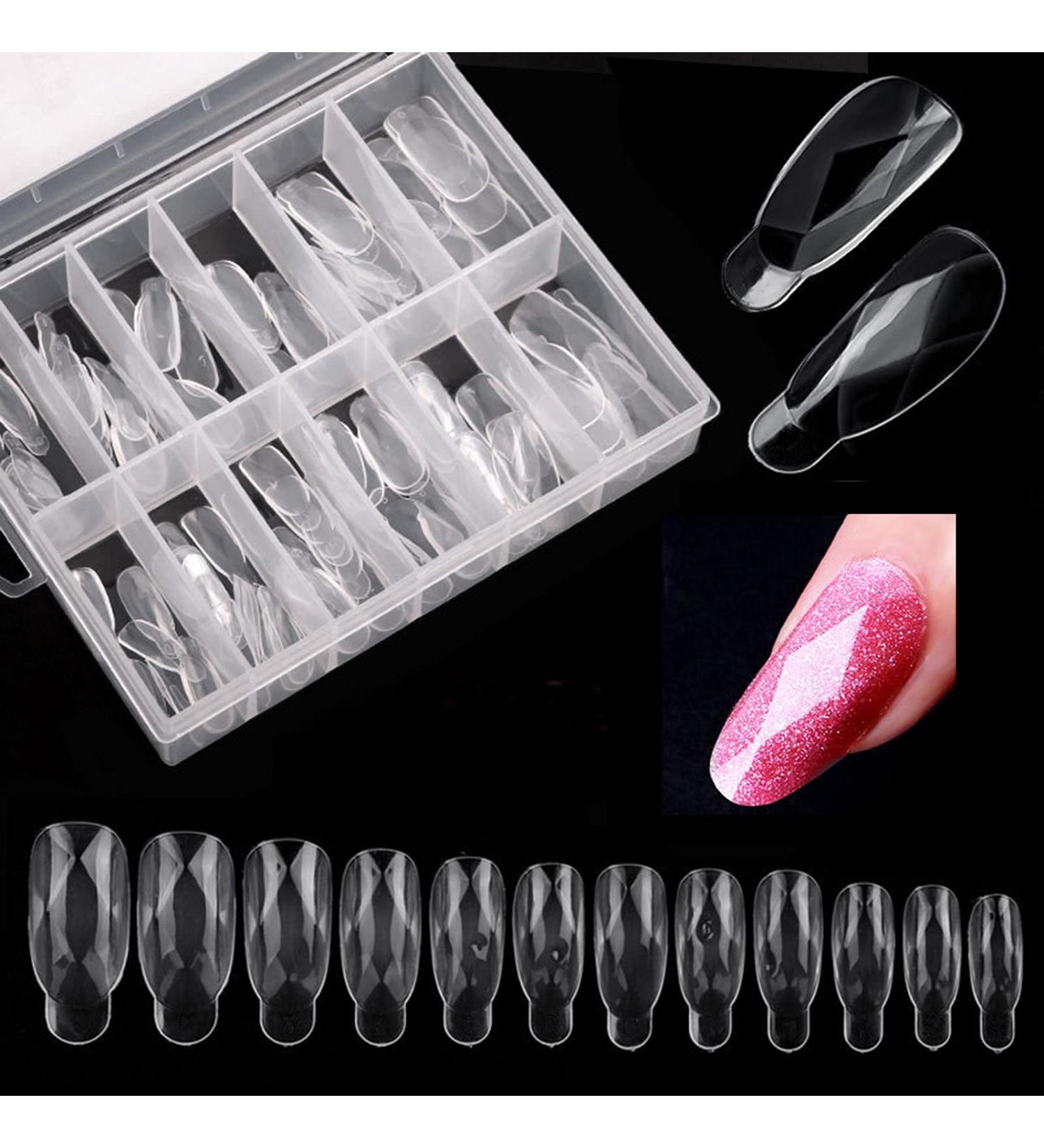 120 Pieces Transparent Diamond Nail Tips - DIY Artificial Fingernails for Nail Art & Studios | Best Quality False Nails #3 - Buy Online on GoSupps.com