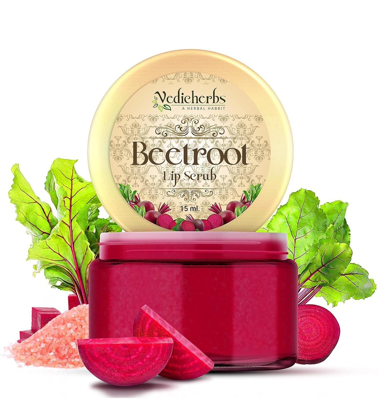 Beetroot Lip Scrub - Natural Exfoliating & Hydrating Scrub for Soft Smooth Lips | Perfect for Chapped Lips - 15g (For Women & Men - Buy Online on GoSupps.com