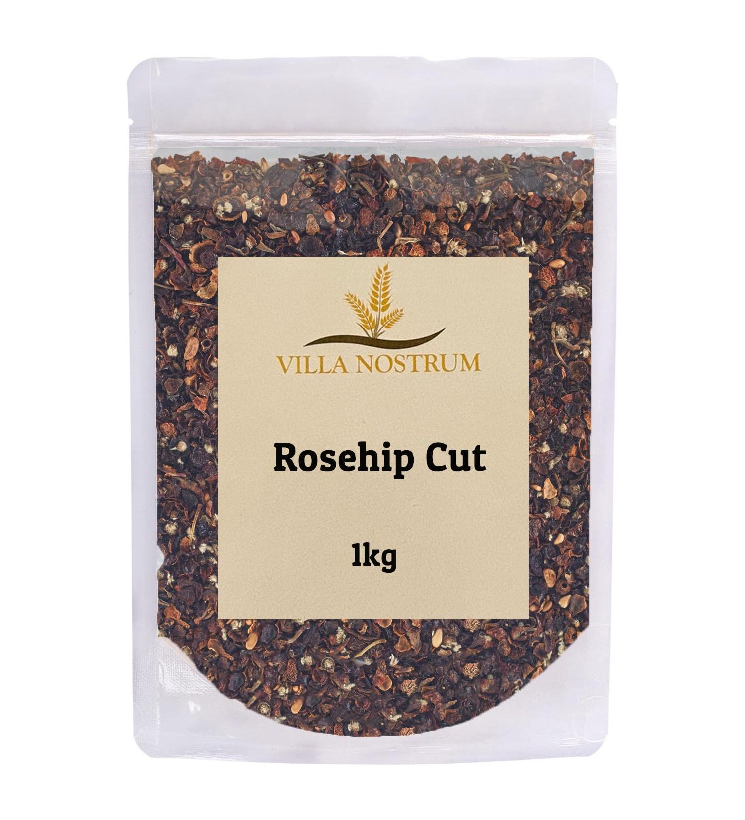 Rosehips (Finely Cut) 1kg || Natural Sun Dried Rosehips Rosa Canina Herbal Tea Premium Quality by Villa Nostrum - Buy Online on GoSupps.com