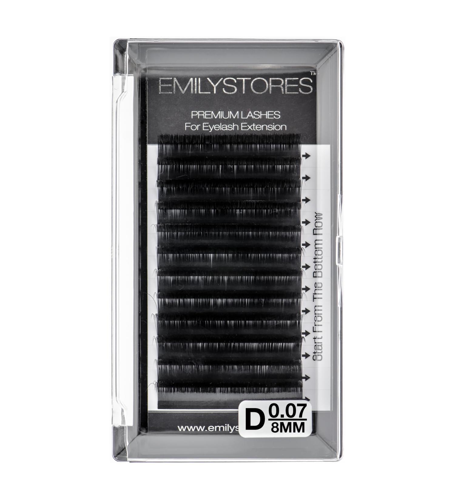 EMILYSTORES D Curl Eyelash Extensions 0.07mm | 8mm Single Size Rapid Volume Lashes | Easy Fan Blooming & Self Fanning Lashes - Buy Online on GoSupps.com