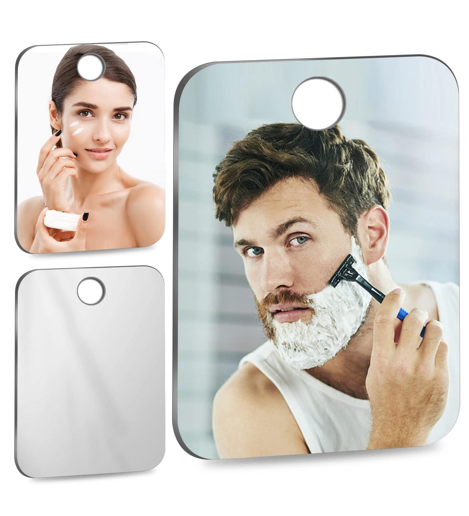 Canhard Unbreakable Anti Fog Mirror Shower Free Mirror Shave - 2 Pack (8''x6'') Lightweight Portable Handheld Makeup Bathroom Wall Mirror - Buy Online on GoSupps.com