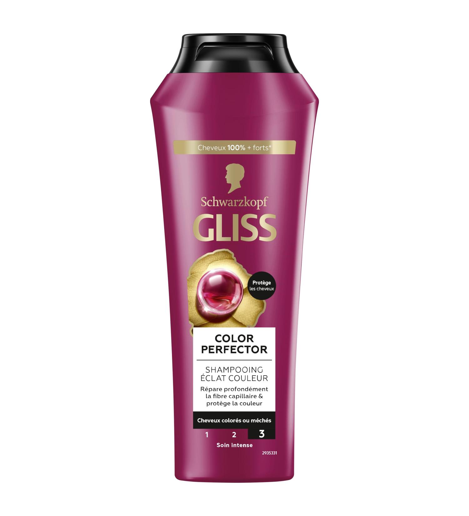 Schwarzkopf - Gliss - Color Perfector Shampoo - Protects Color Intensity - Colored/Highlighted Hair - 89% Natural Ingredients - 250ml Bottle - Buy Online on GoSupps.com
