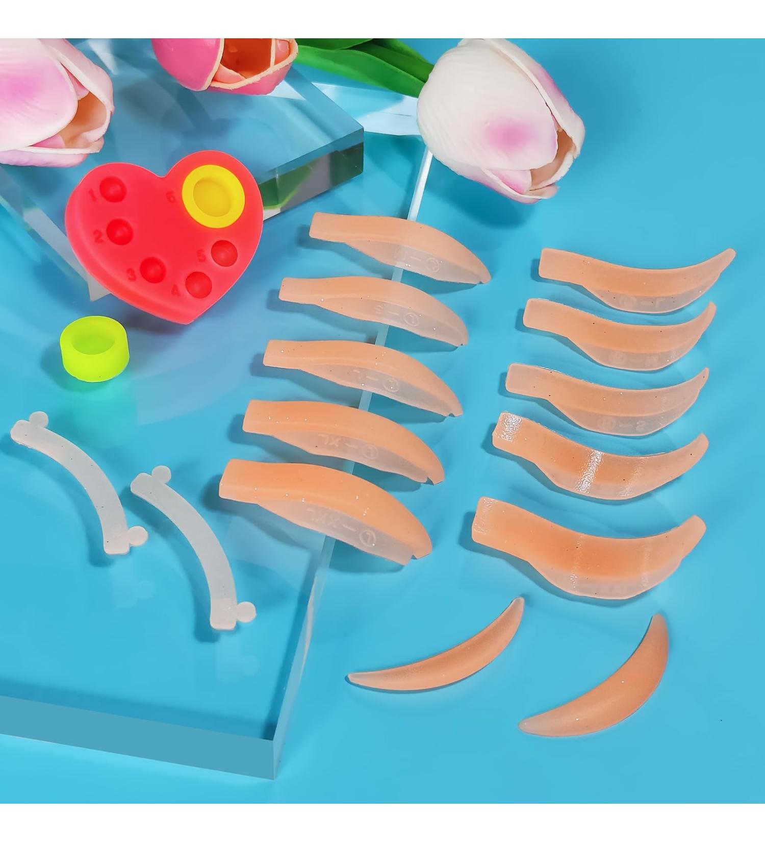 PERMANIA 16 Piece Lash Lift Rods - 3 in 1 Reusable Eyelash Perm Curler Kit for All Eye Shapes - DIY Soft Silicone Eyelash Tools (Orange - Buy Online on GoSupps.com