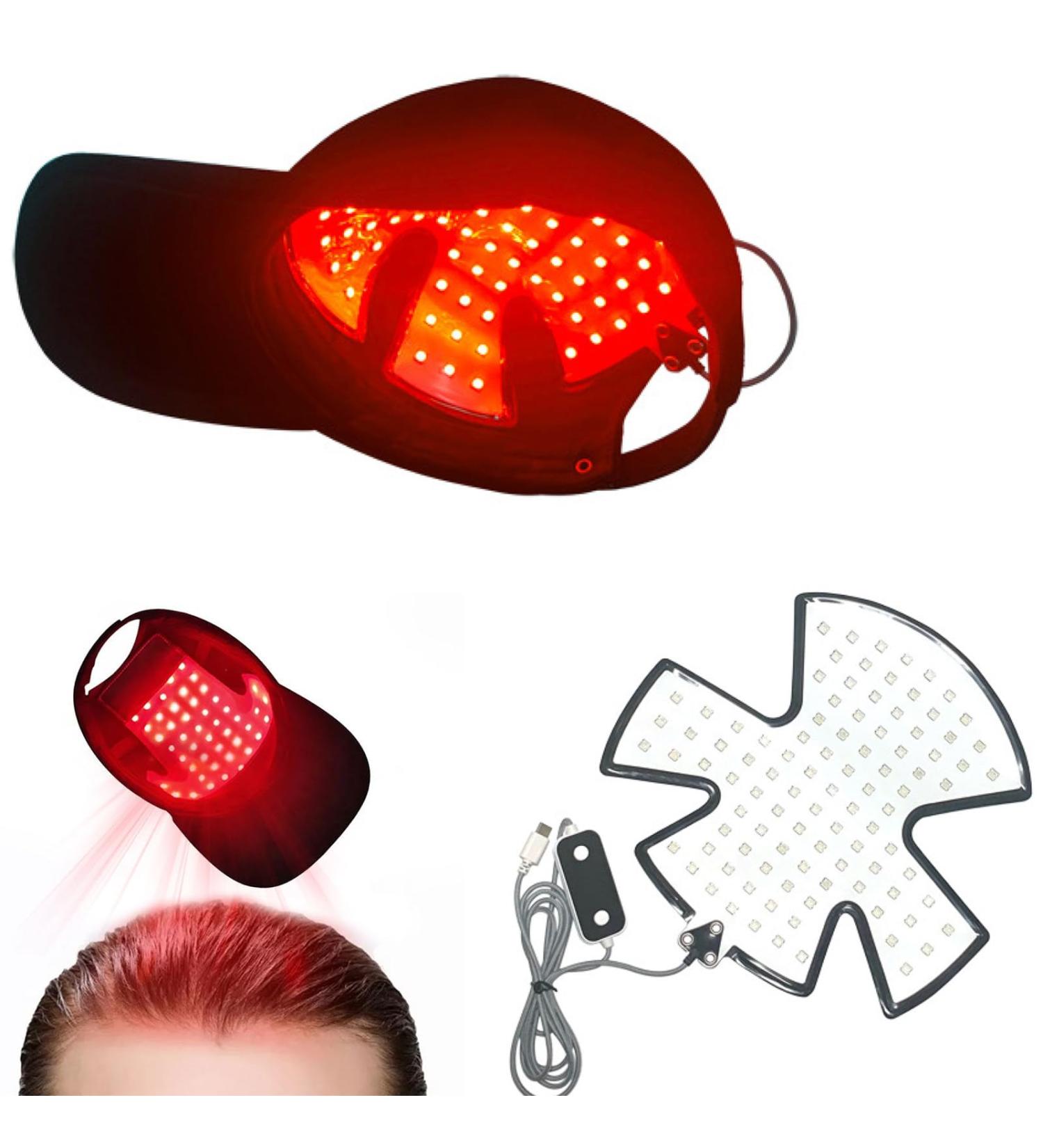 Bonnet De Luminoth rapie Rouge pour La Repousse des Cheveux 90leds Lamp Beads Red & Blue Light Hair Fast Regrowth Hat for Men Women Hair Loss Restore Hair Thickness - Buy Online on GoSupps.com