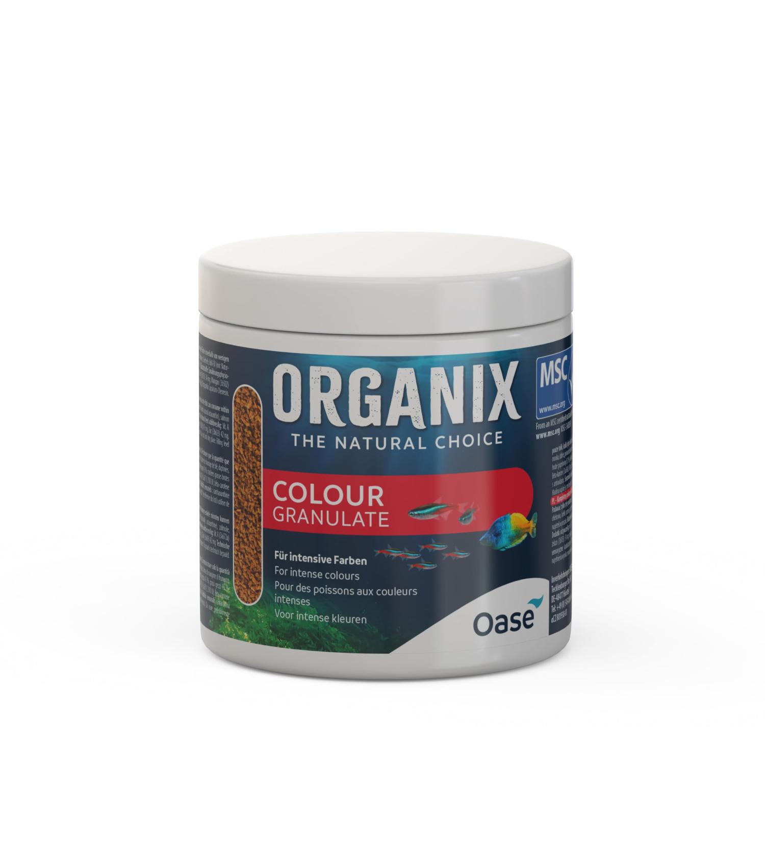 OASE ORGANIX Colour Granulate, 190 g - Fish Food in Granular Form, Aquarium Food for Intense Colours