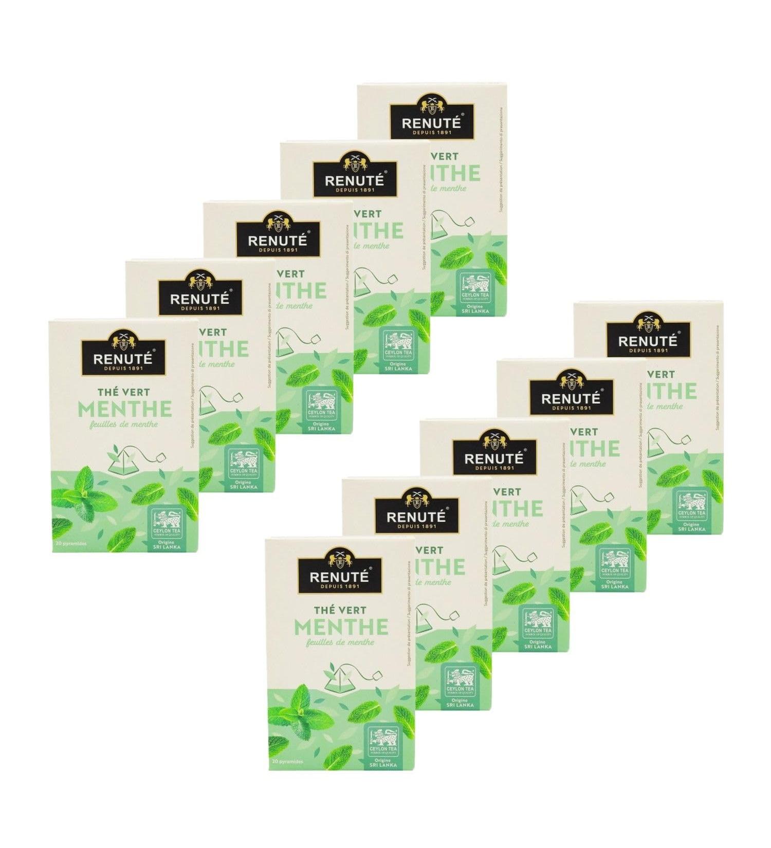  Renut Pack of 10 Mint Green Tea - 20 tea bags - 32g box - Buy Online on GoSupps.com