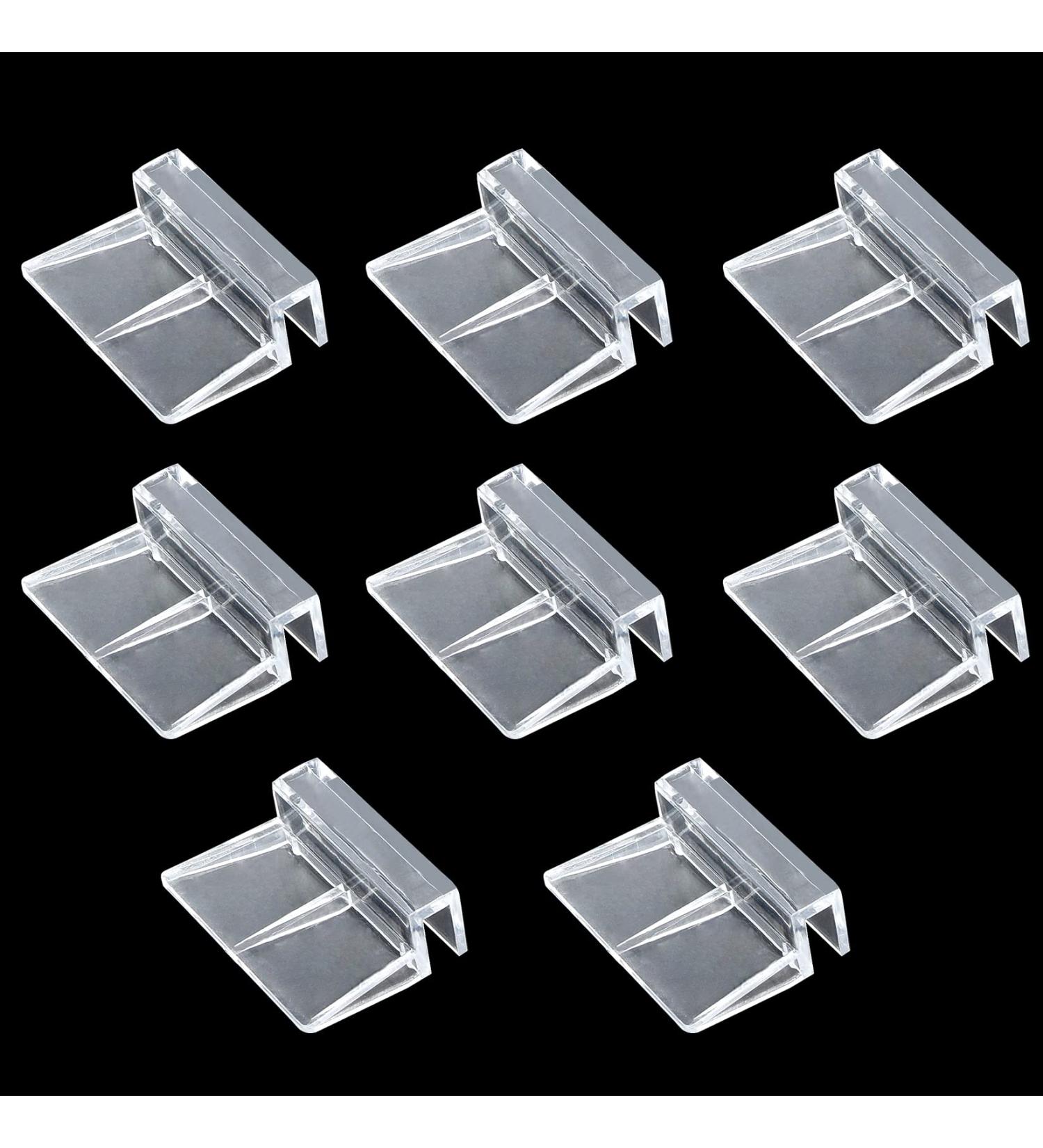 Saim 8 PCS Clear Acrylic Aquarium Cover Clips for Rimless Tanks | Universal Holder for Glass Lids (6mm/0.24inch) - Buy Online on GoSupps.com