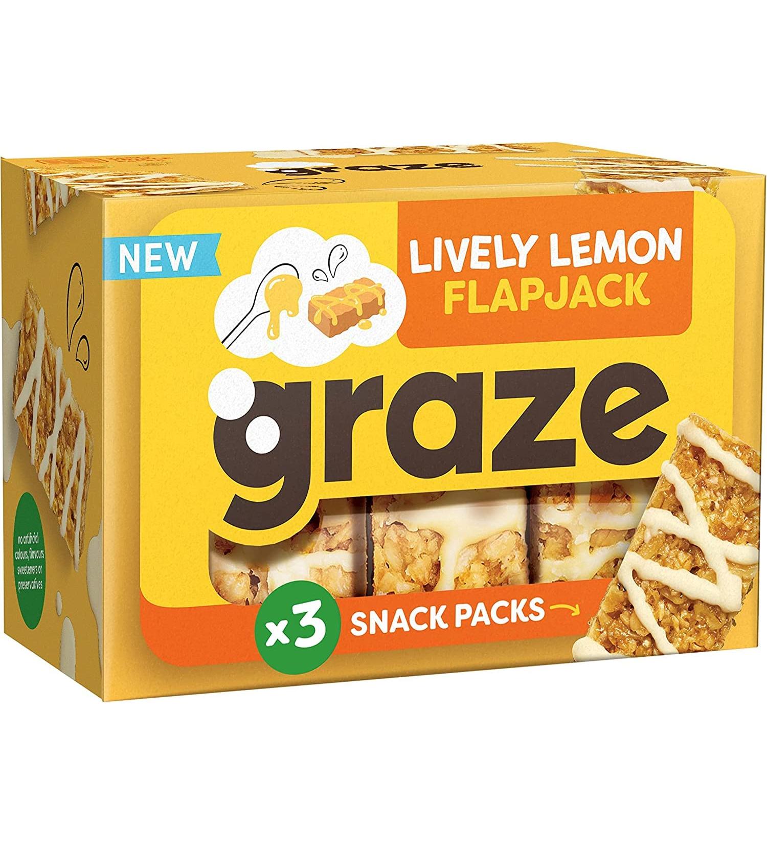 GRAZE Lively Lemon Flapjack 3 x 50g - Buy Online on GoSupps.com