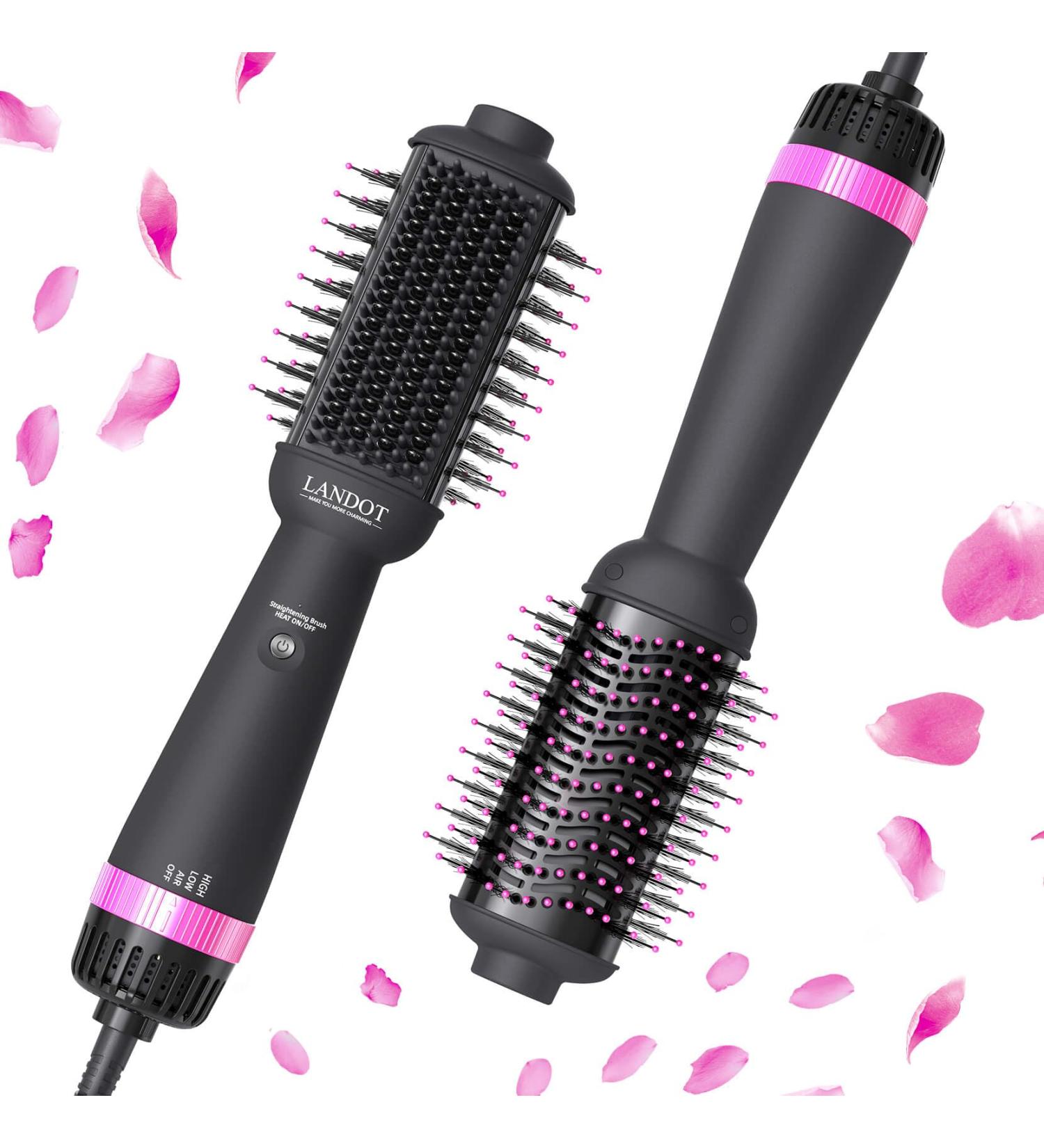 Hot Air Brush Hair Dryer Straightener Volumizer - One-Step Styler for Women - 60MM Oval Barrel Z Pink - Buy Online on GoSupps.com