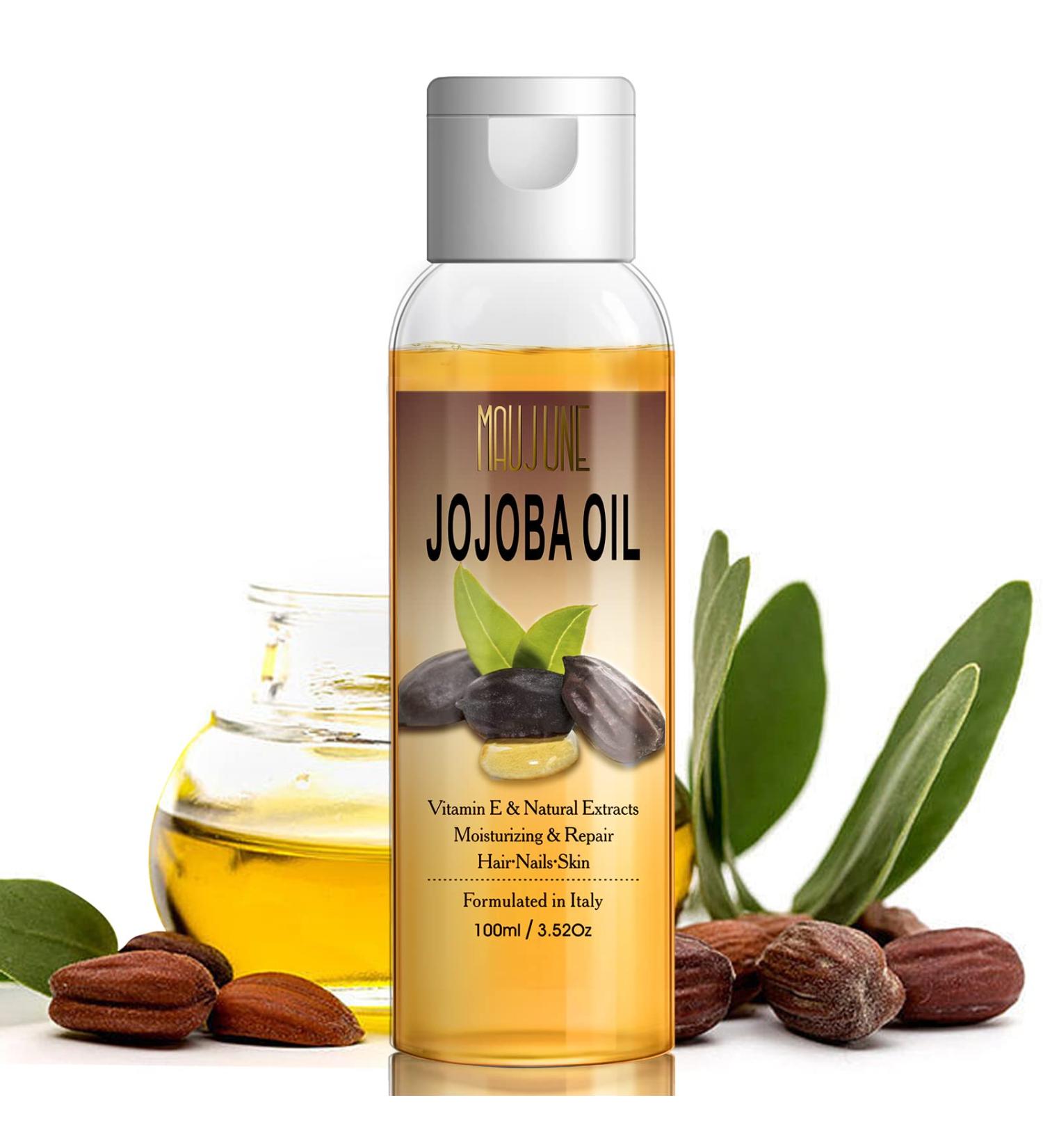 Organic Jojoba Hair Oil - Heat Protectant Moisturizing Serum with Vitamins E Rosemary & Shea Butter for Anti-Frizz & Damage Care - Buy Online on GoSupps.com