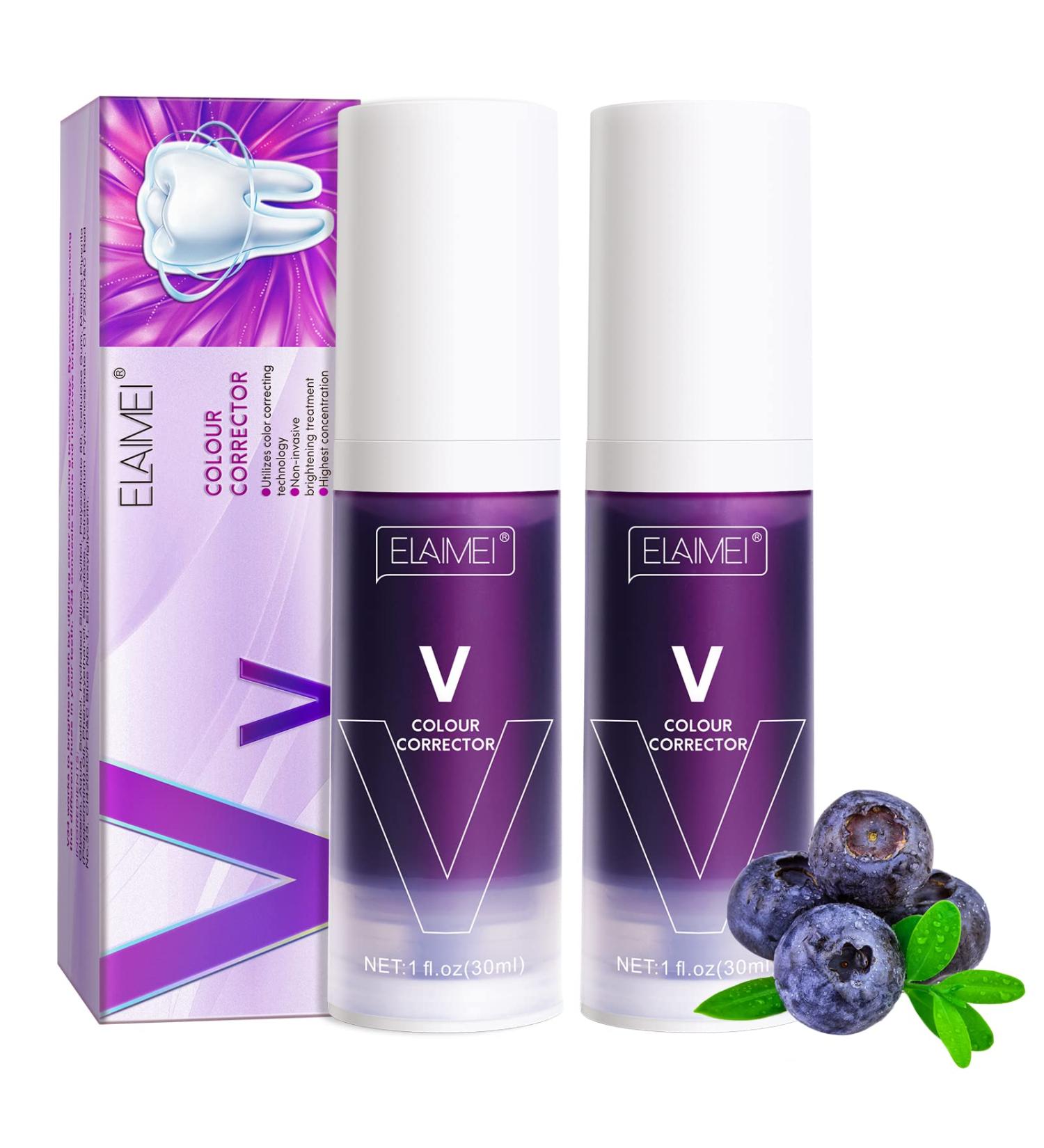 Purple Whitening Toothpaste Set - Teeth Stain Removal for Brighter Smile - Buy Online on GoSupps.com