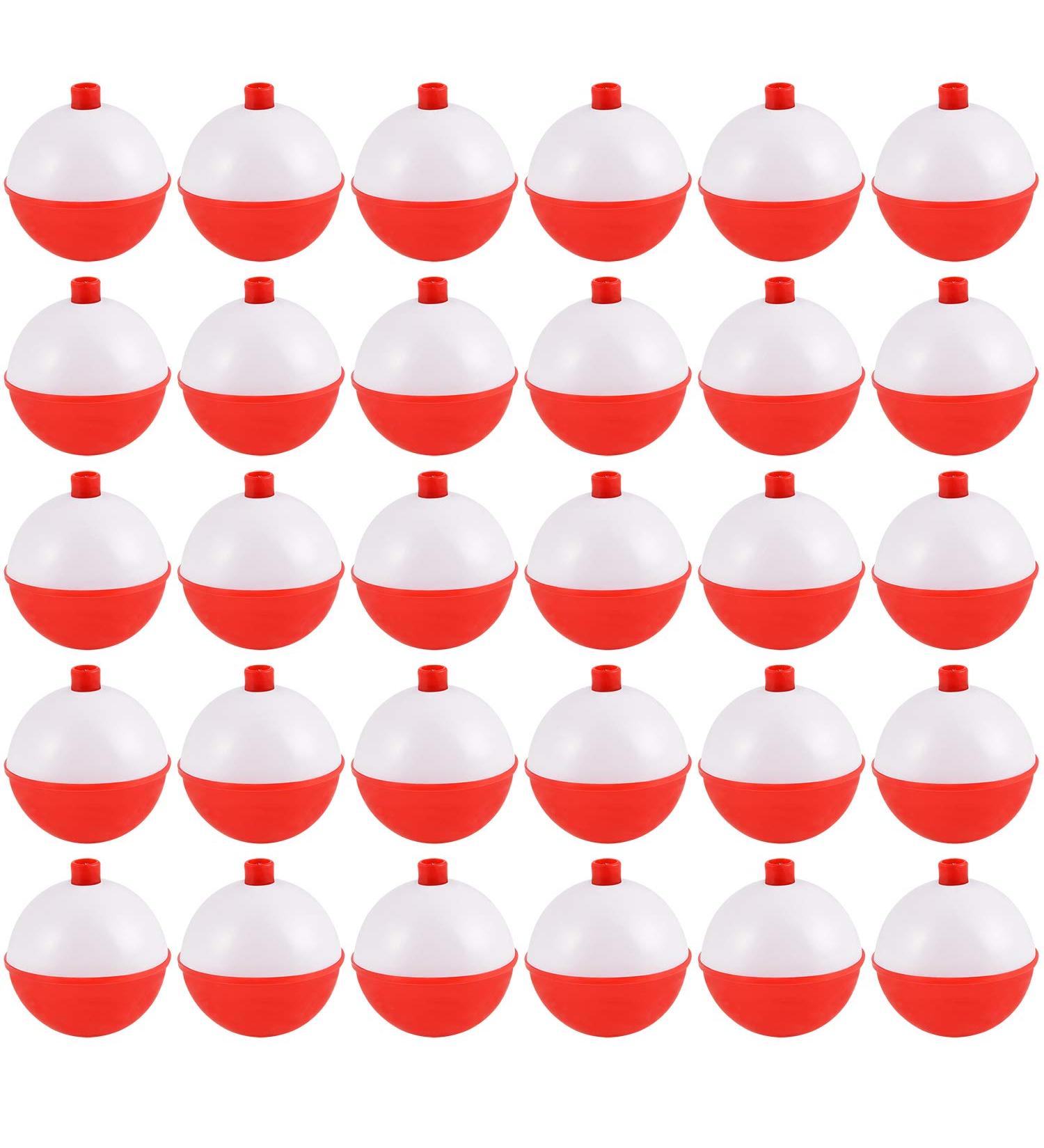 Coopay Fishing Bobbers Floats Set - 30pcs/60pcs Snap on Float Red/White Button Round Buoy Fishing Tackle Accessories 1.5inch - Buy Online on GoSupps.com