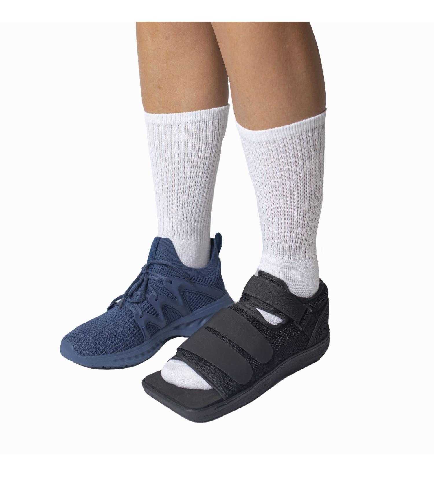 Brace Direct Deluxe Post Op Shoe | Adjustable Square Toe Walking Shoe for Post-Surgery Support - Broken Foot/Toe, Stress Fracture, Bunions, Hammer Toe - Left or Right Foot - Buy Online on GoSupps.com