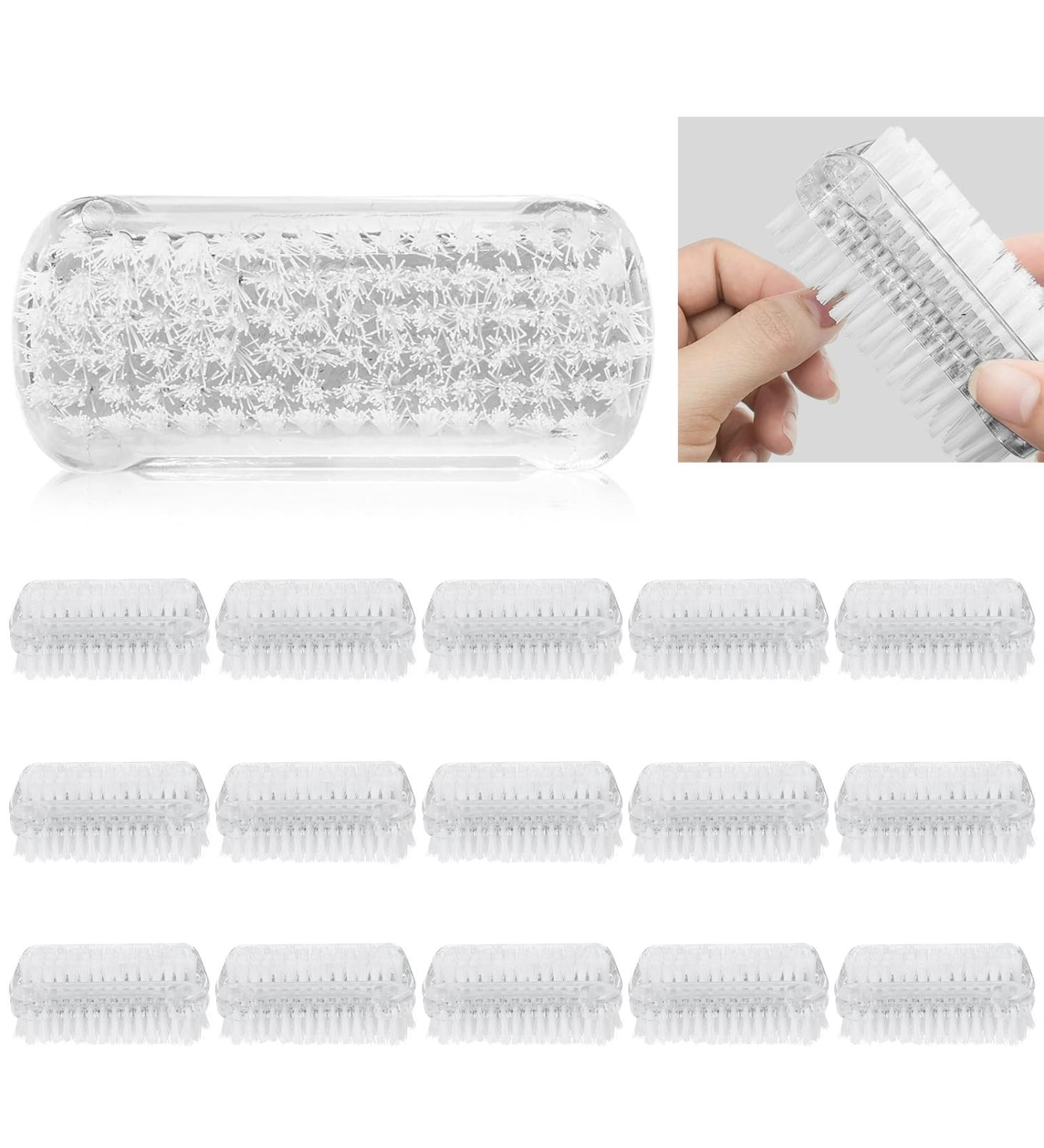 Toatelu 15-Piece Double-Sided Hand Brush Set - Hard Bristle Nail & Hand Washing Brushes for Bathroom Toilet Sink & Workshop (Transparent 8.5x3.5cm) - International Shipping Available - Buy Online on GoSupps.com