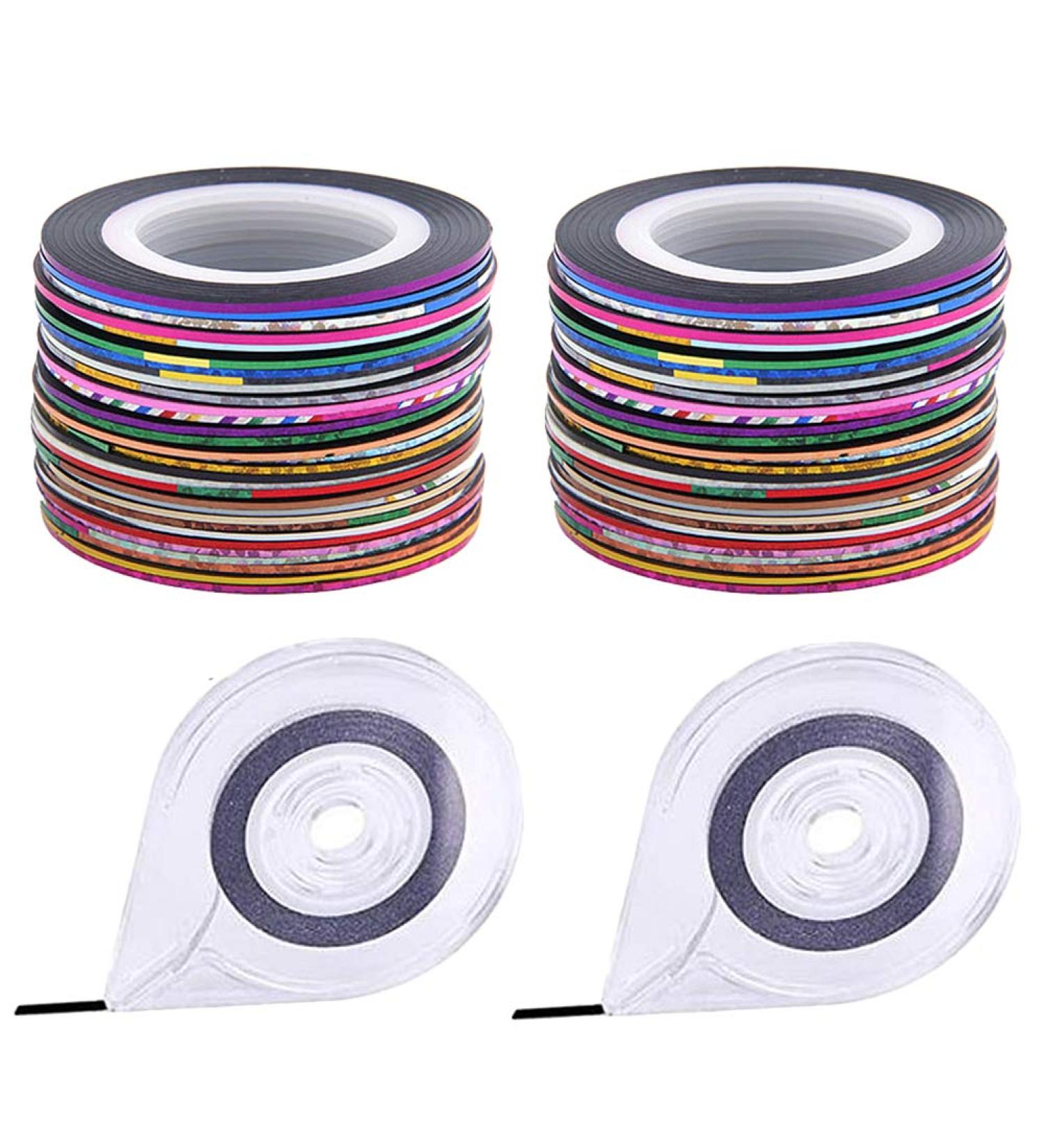60 Sets Nail Art Striping Tape Line Nail Art Tips Decoration Sticker Tape for Dispenser Nail Art Tape Nails Stickers Shiny Glitter Tape Line Nail Tape for Nail Art Draw Box - Buy Online on GoSupps.com