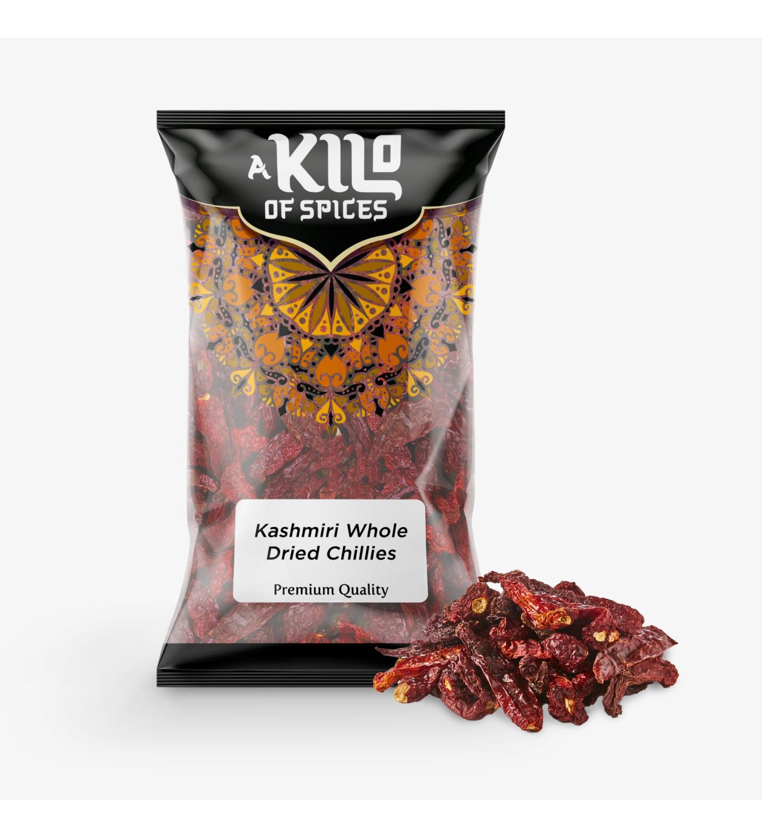 Kashmiri Chillies Chilli Whole Dried A* Grade Premium Quality Free P&P 25g-1kg (200g)