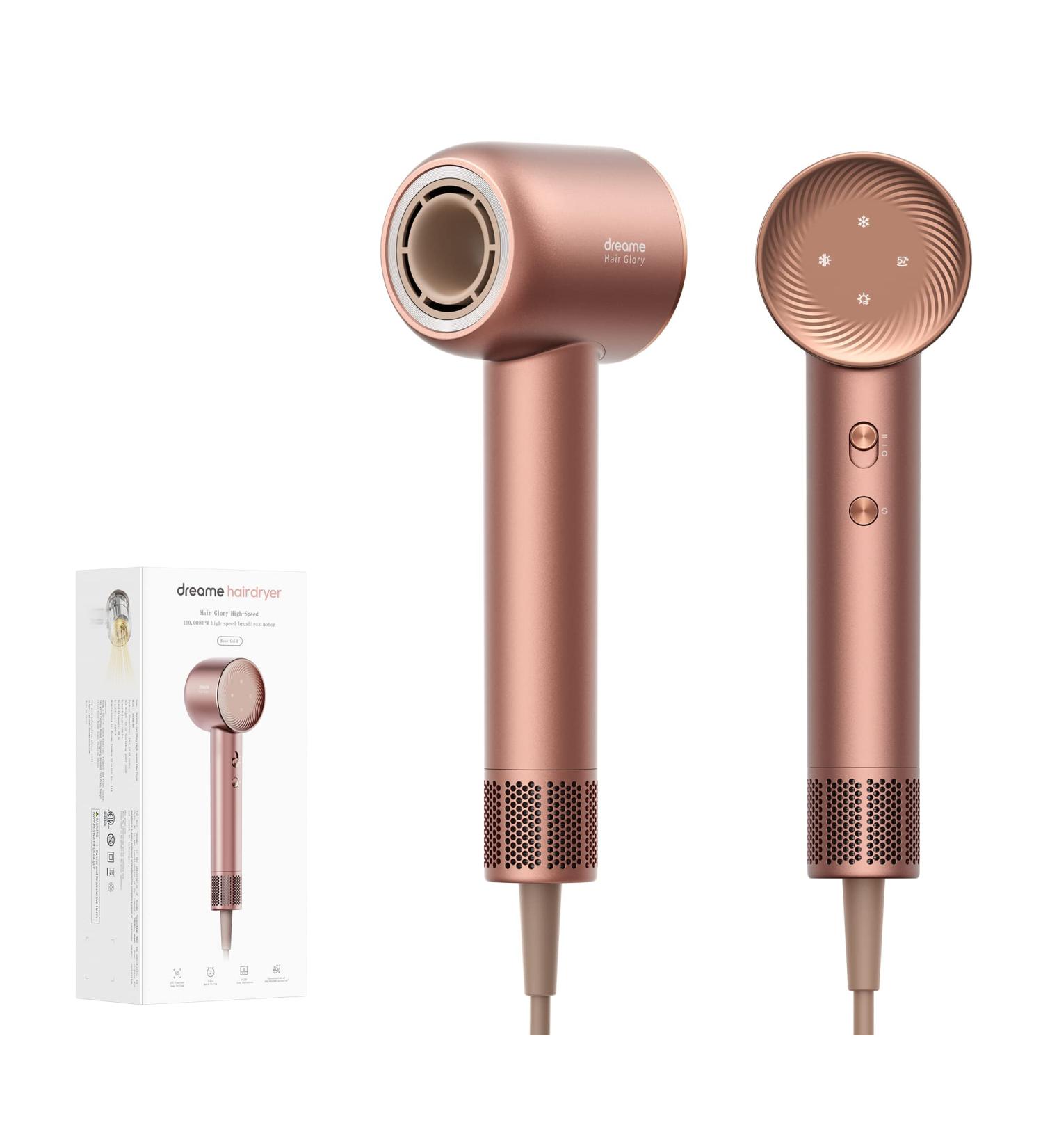 Dream Hair Glory Pink Hair Dryer - Fast Drying 110 000 RPM 70m/s Airflow Negative-Ion Technology Temp & Speed Control - Buy Online on GoSupps.com