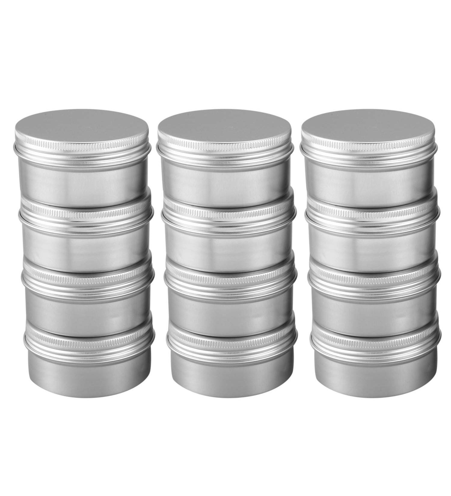 Gkhowiu 12 Pack 80ml Aluminum Tea Tins with Lip Screw Cap - Buy Online on GoSupps.com