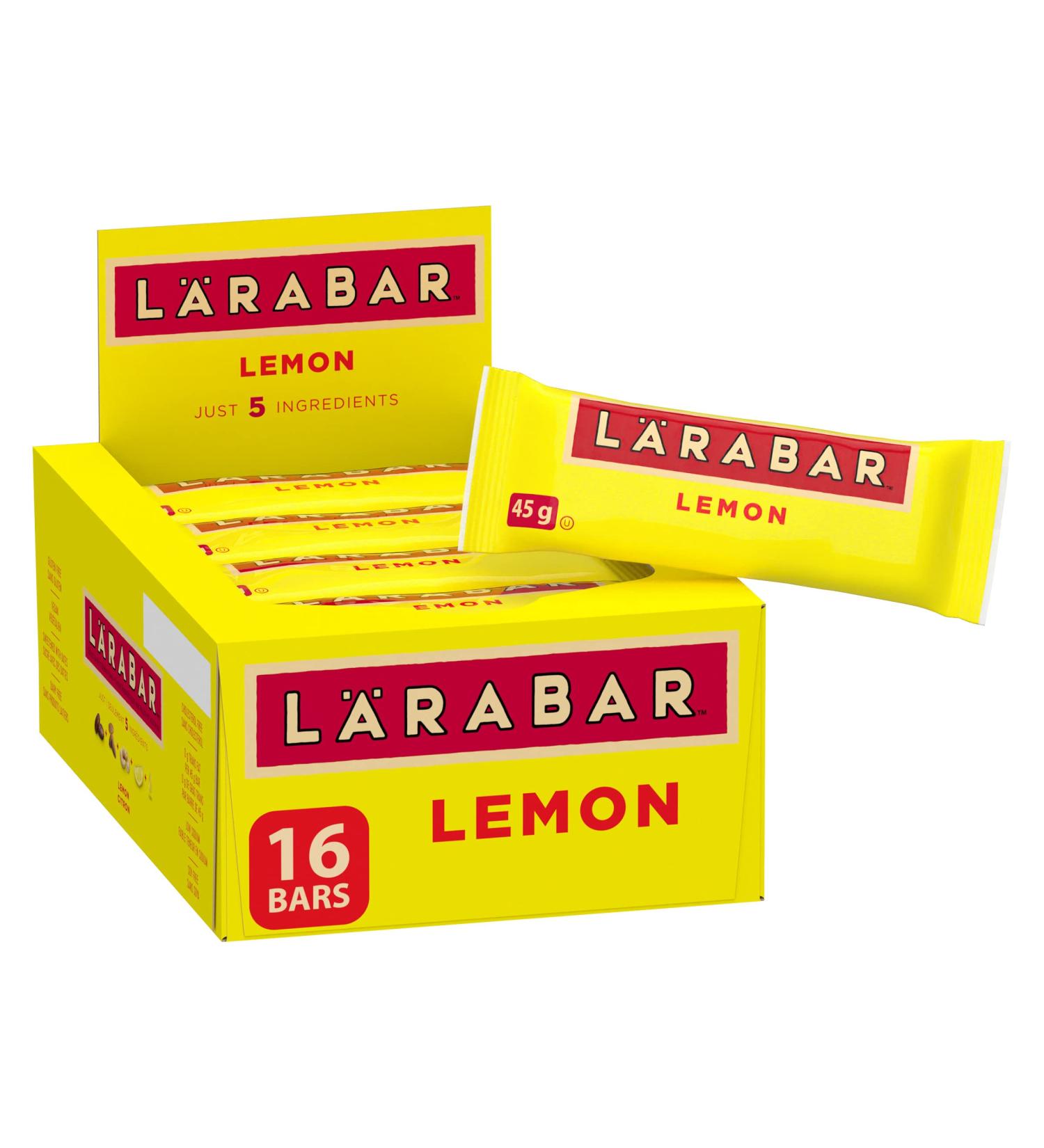 L RABAR Lemon Fruit & Nut Energy Bar Pack of 16 Bars Gluten Free Vegan Family Pack Snack Bars 720 Grams Package - Buy Online on GoSupps.com