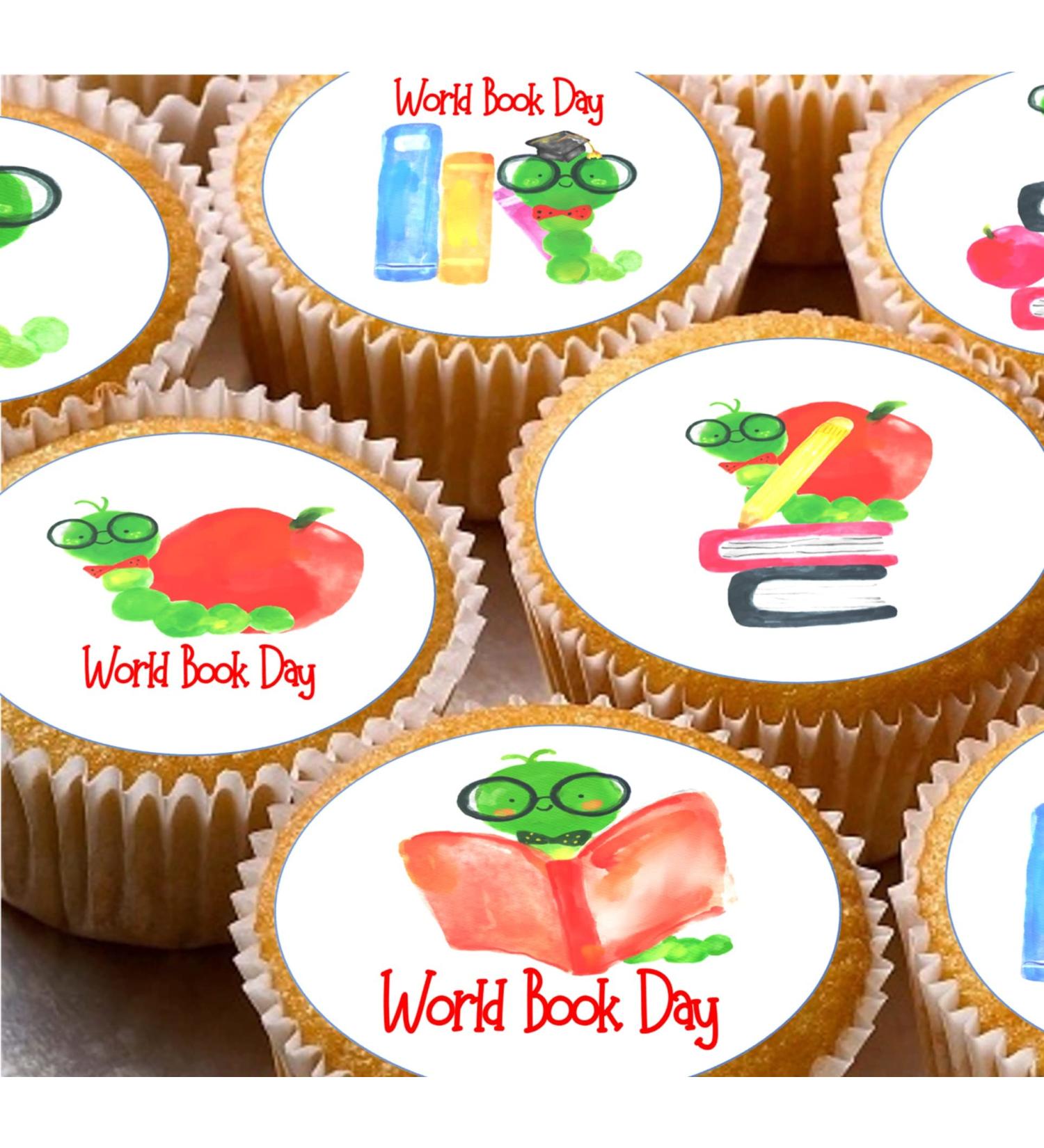 World Book Day style 24 pre-cut edible party decorations Wafer Paper Cupcake Topper Cake - Buy Online on GoSupps.com