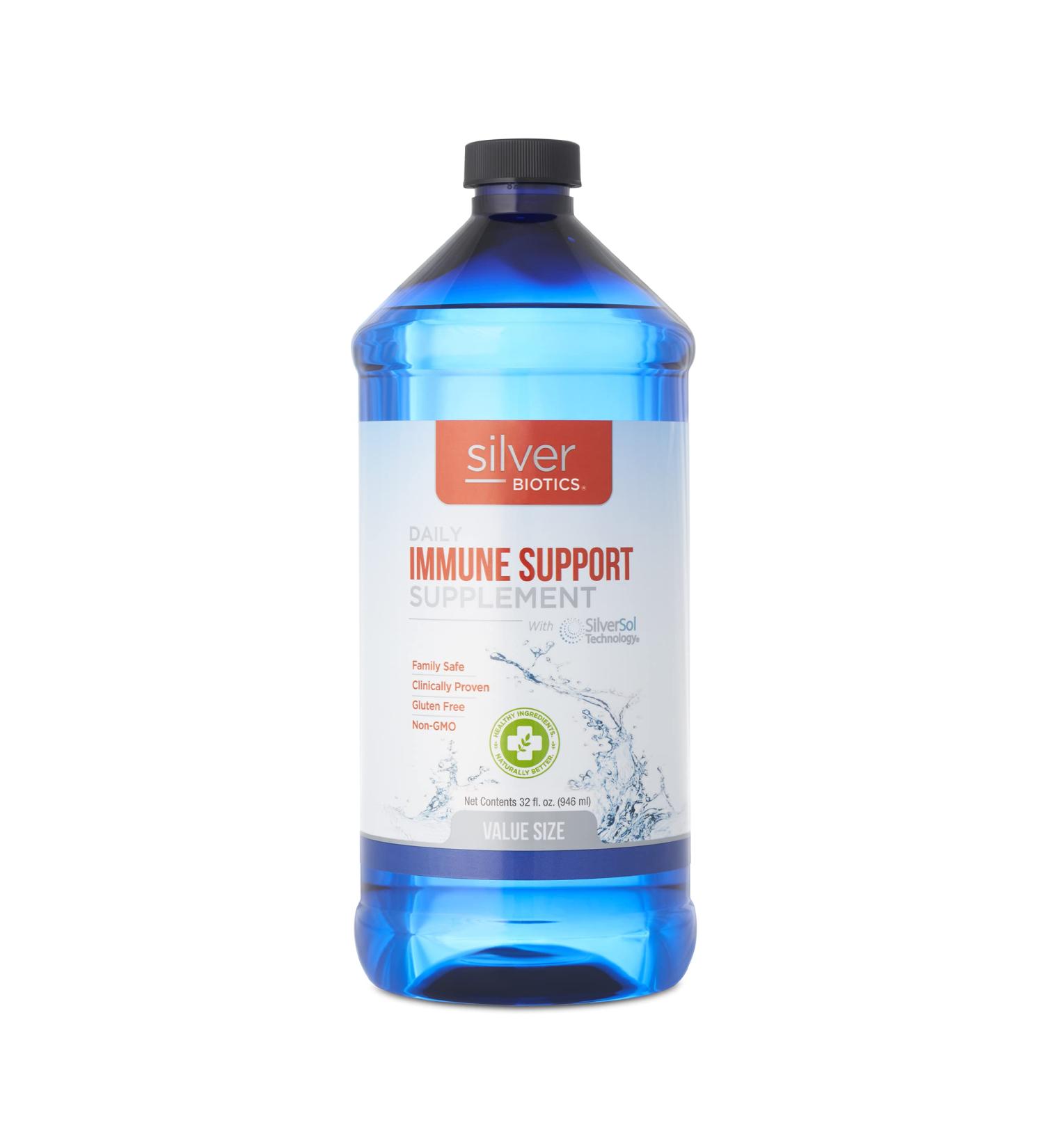 SilverBiotics Daily Immune Support - 32 oz | Enhance Your Immunity Naturally - Buy Online on GoSupps.com