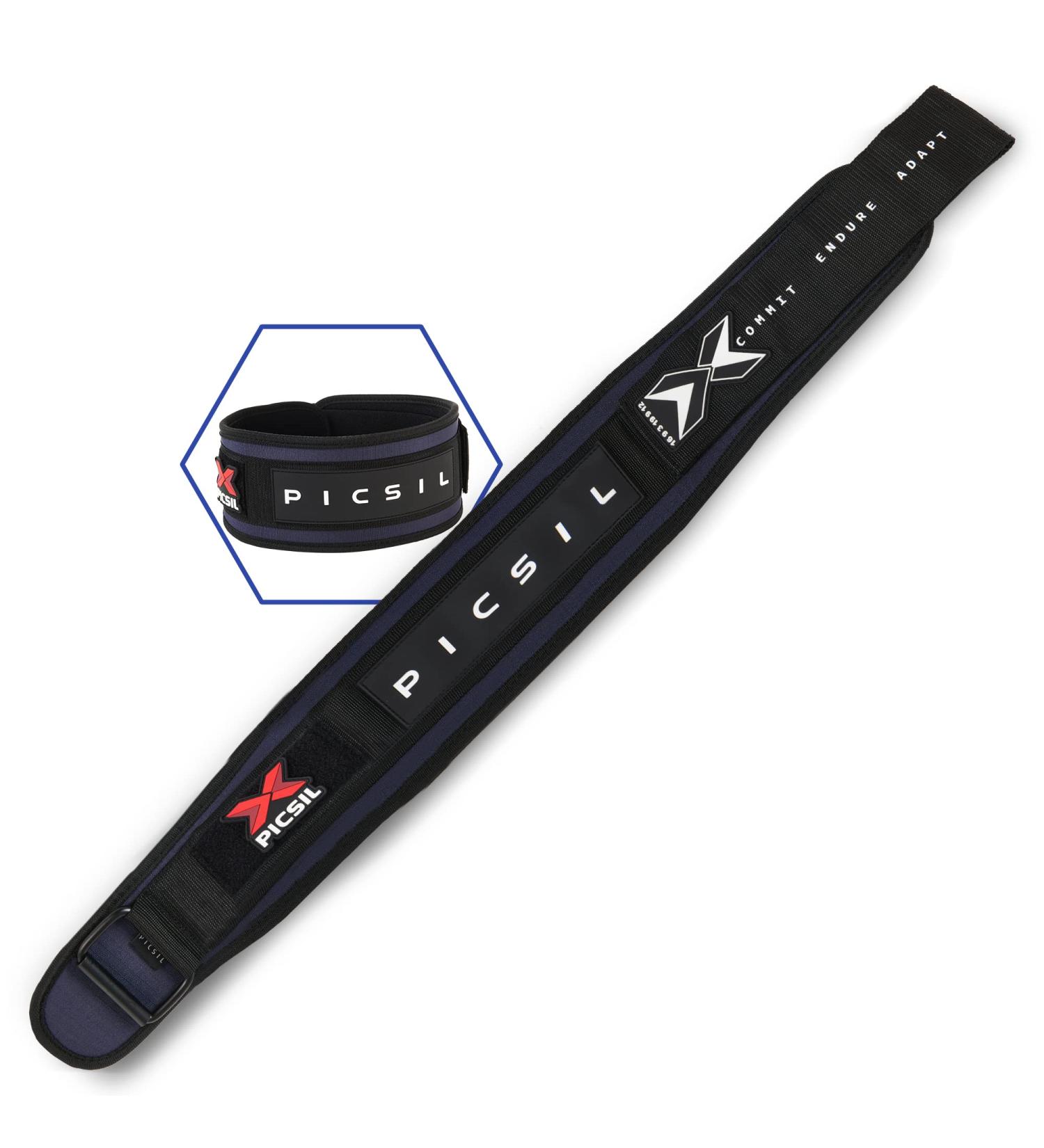 Picsil Lumbar Belt for Weightlifting - Ideal for Squats Cross Lifting & Lunges | Adaptable with Patches | 5 Sizes & 3 Colors | Shop Now - Buy Online on GoSupps.com