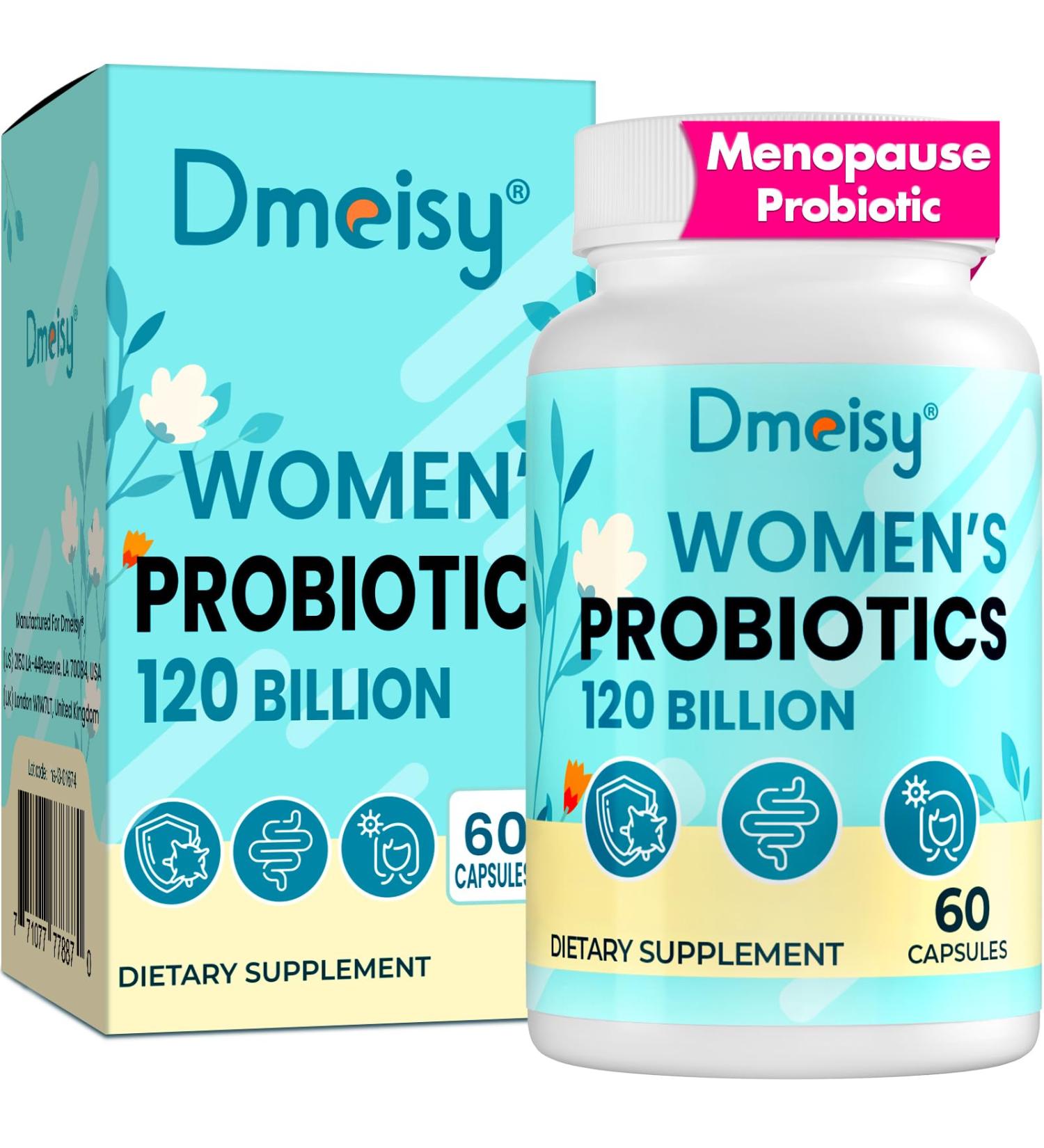 Menopause Supplements for Women | 120B CFU Probiotic & 13-in-1 Herbal Formula for Relief from Hot Flashes Night Sweats & Mood Swings - 60 Capsules - Buy Online on GoSupps.com