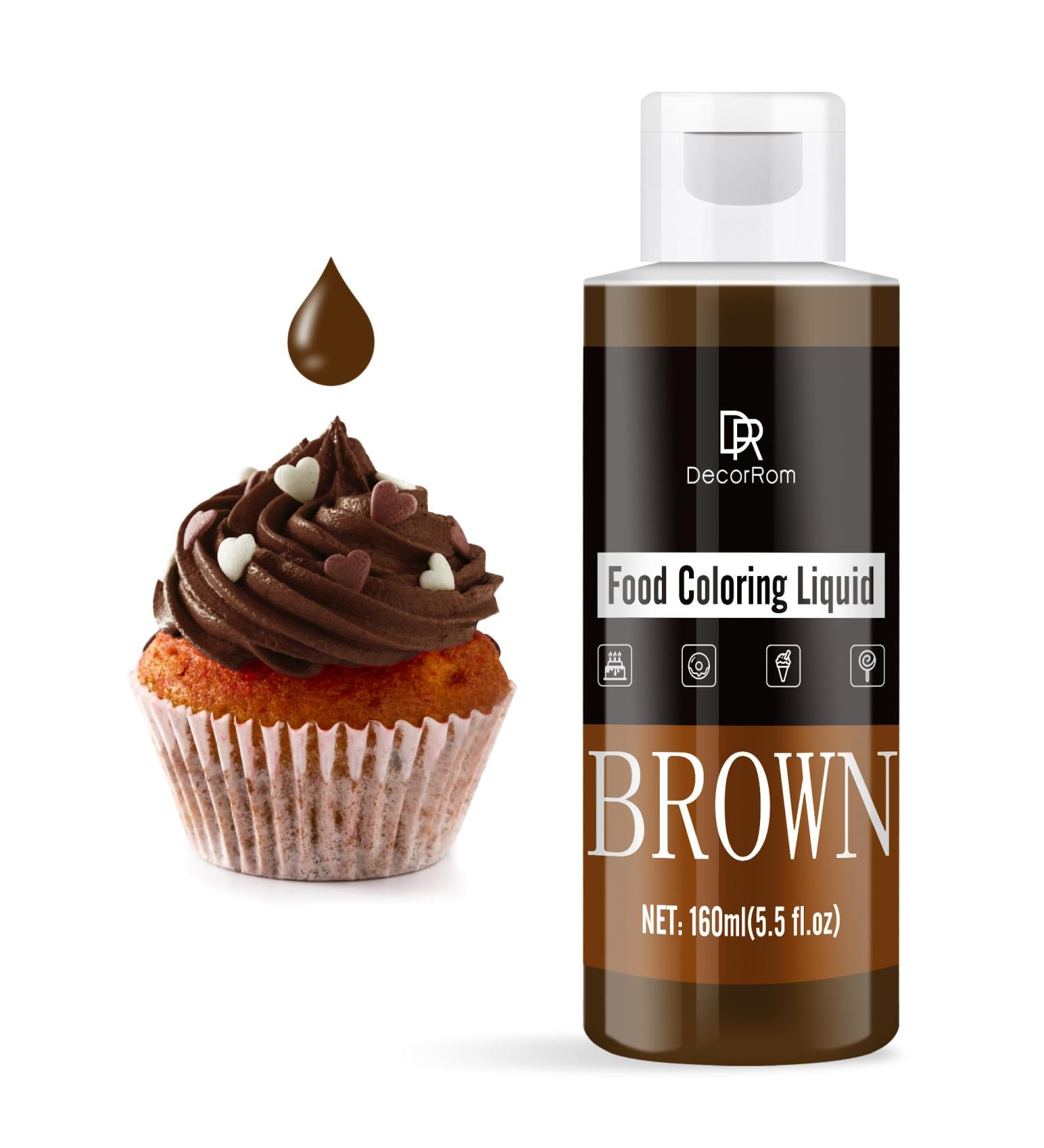 Premium Sugar-Free Food Coloring - 160ml Concentrated Liquid for Cakes Baking Cookies Macarons & DIY Projects (Brown) - Perfect for Easter Eggs & Tortendekoration - Buy Online on GoSupps.com