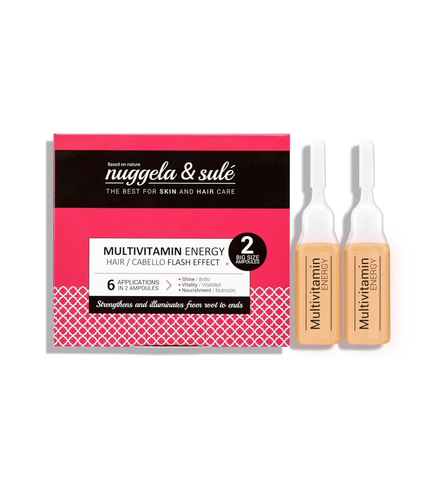 Nuggela & Sul Multivitamin Energy Ampoules - Instant Hair Nourishment with Vitamins E C B3 B5 & B6 - 2x10ml - Buy Online on GoSupps.com