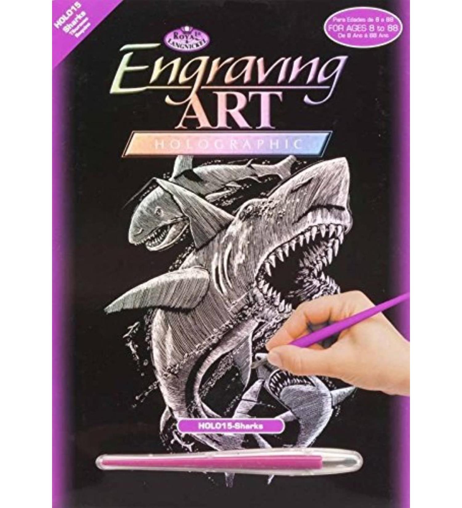 ROYAL BRUSH Holographic Foil Engraving Art Kit, 8 by 10-Inch, Dragon Spirit