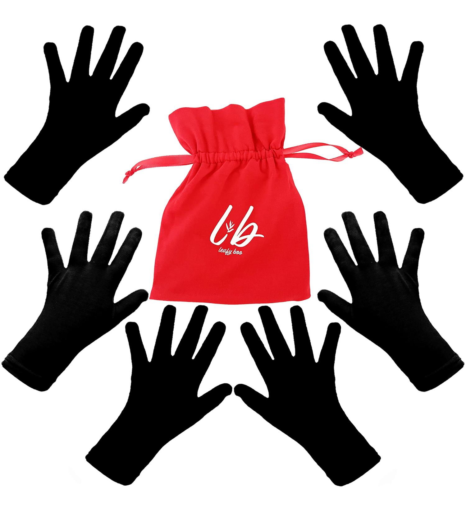 Bamboo Gloves for Eczema - Small Black Women's Moisturizing Gloves - 3 Pairs - Buy Online on GoSupps.com