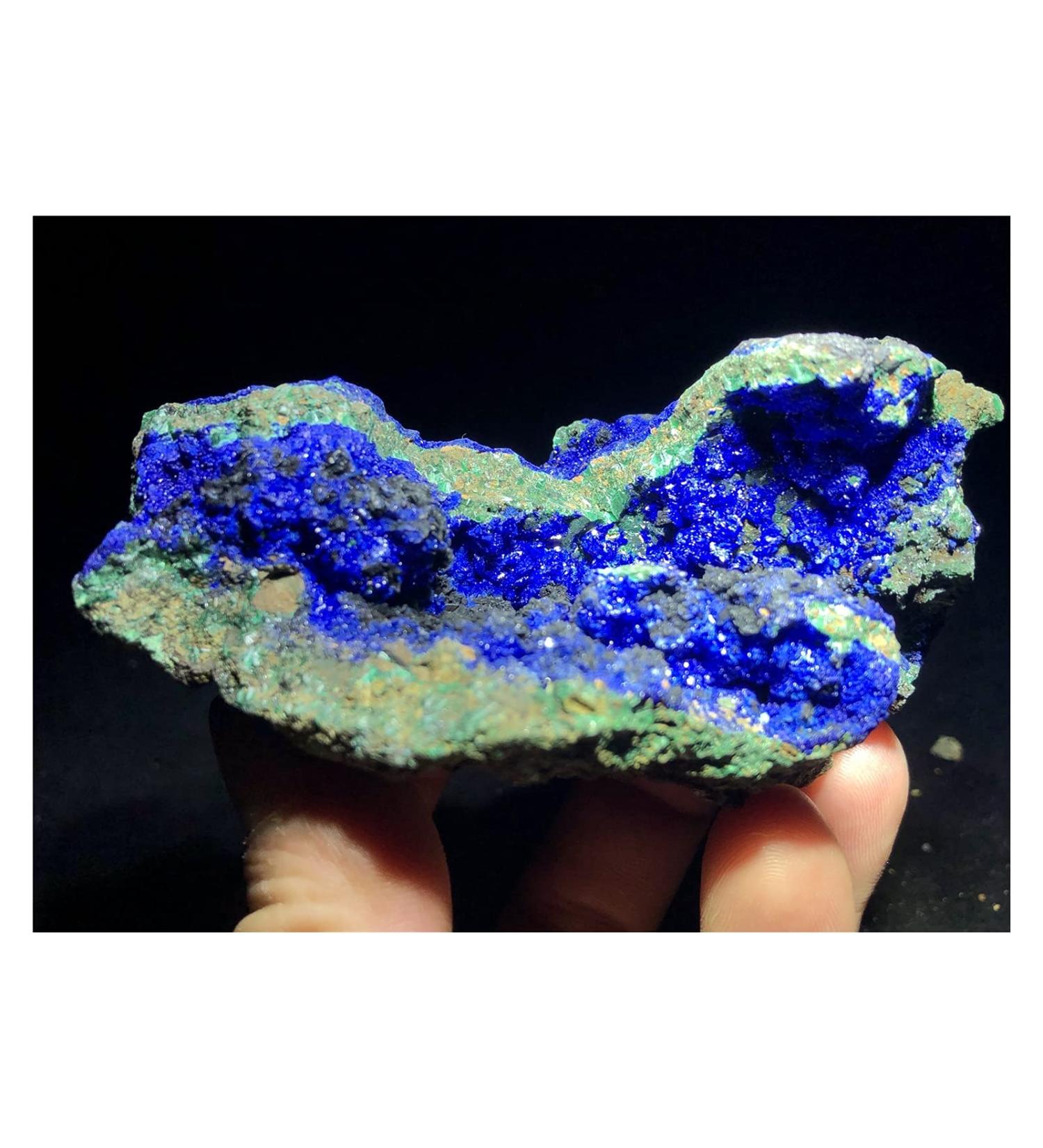 Azurite 318.8gRare Natural Quartz Crystal Natural Azurite Malachite Gemstone paragenetic Stone aural Natural Rough Stone Crystal - Buy Online on GoSupps.com