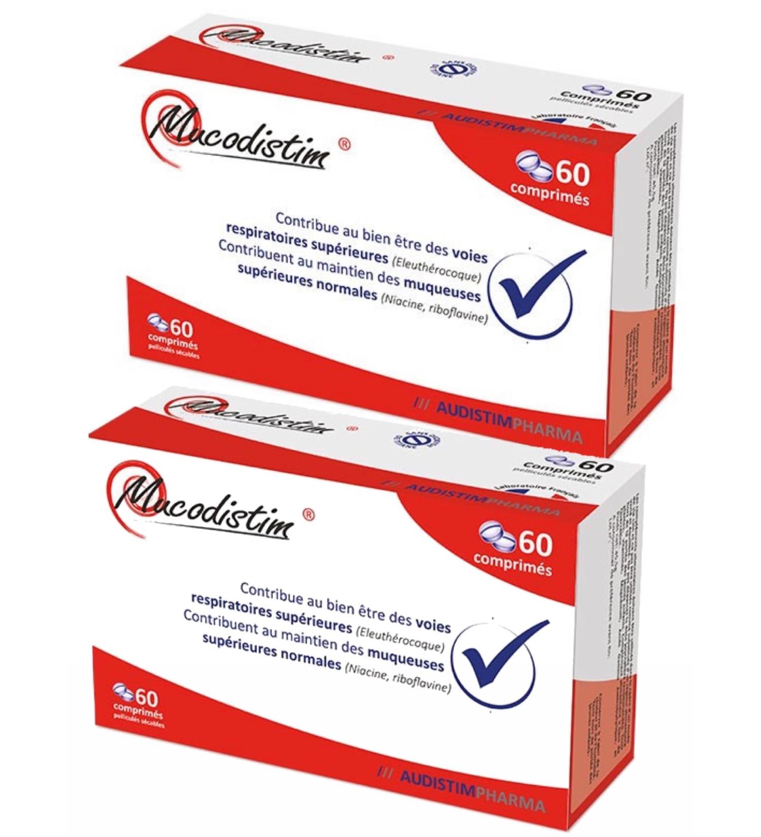 Audistimpharma MUCODISTIM - Well-being of the Upper Airways - Pack of 2 Boxes of 60 Tablets - Buy Online on GoSupps.com