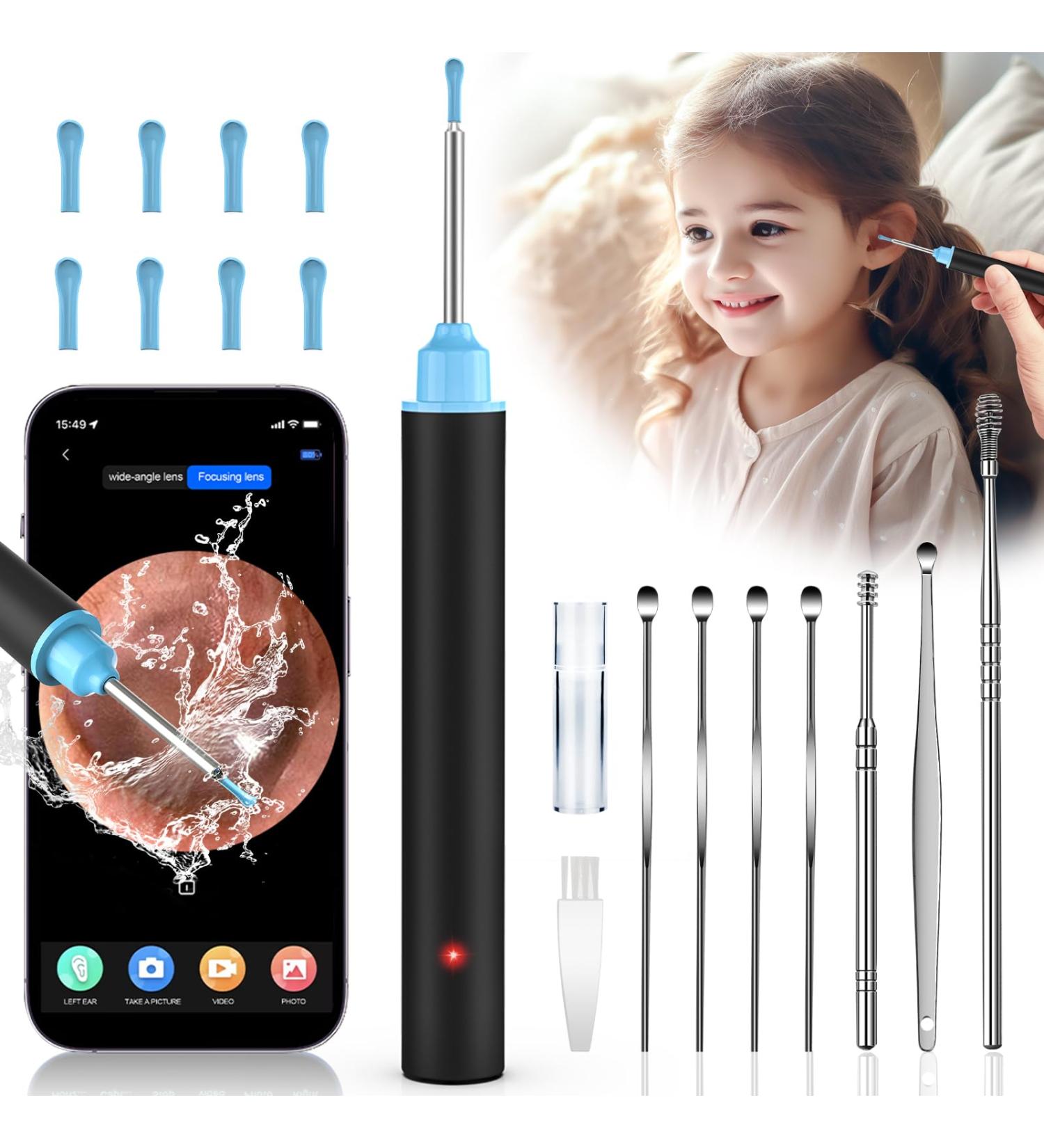 Buy 3.5mm WiFi Wireless Digital Otoscope - 21 Piece Set 1920p HD Ear Endoscope with 6 LED Lights for Kids Adults & Pets - iOS/Android Compatible - Blue - Buy Online on GoSupps.com
