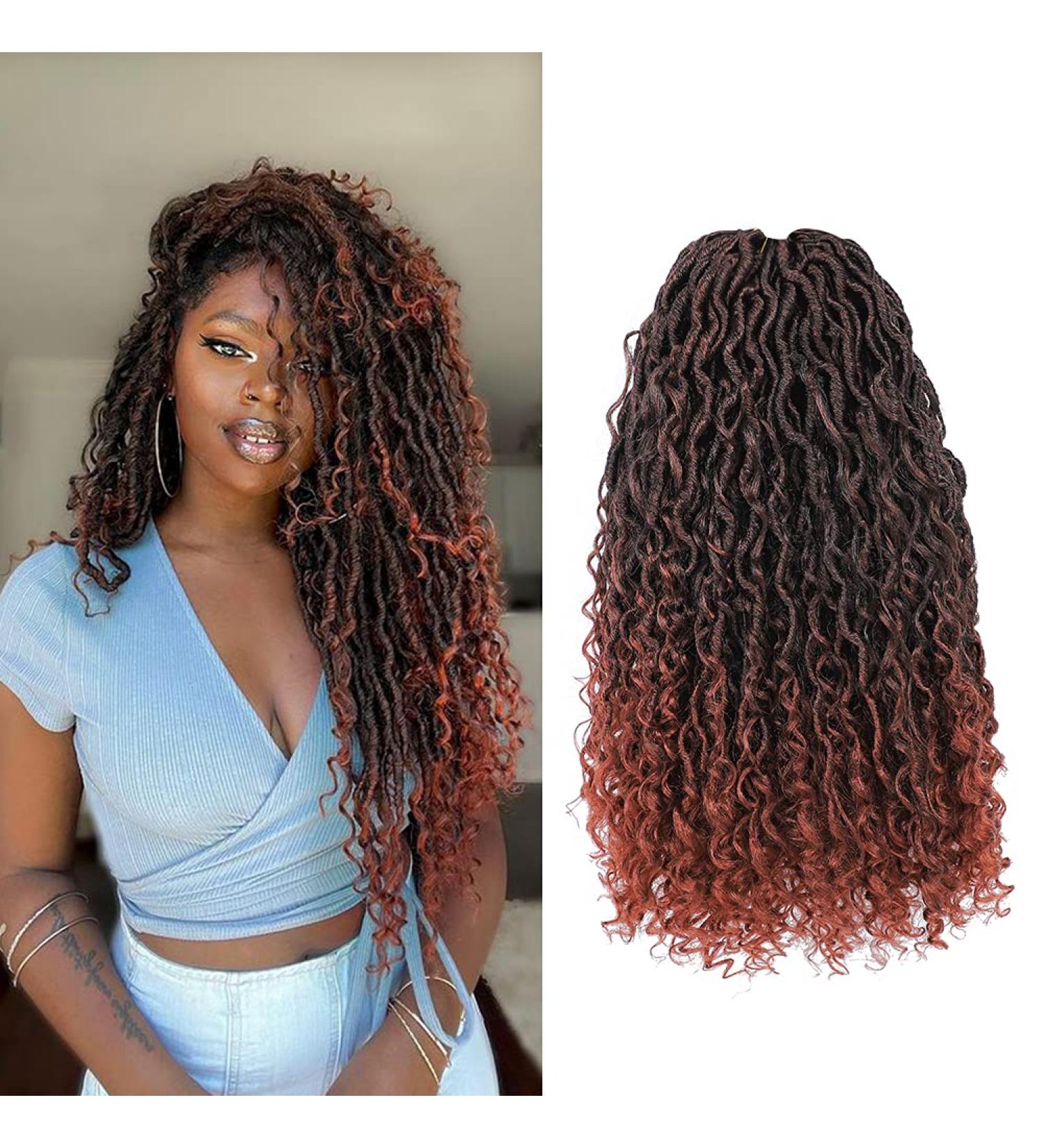 Goddess Locs Crochet Hair 18 River Boho Style Curly Faux Locs - 6 Packs T1B/350 - Buy Online on GoSupps.com