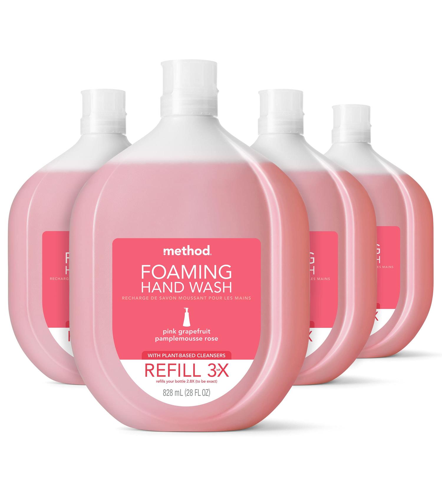 Method Foaming Hand Soap Refill - Pink Grapefruit 28oz (4 Pack) - Eco-Friendly & Recyclable - Buy Online on GoSupps.com