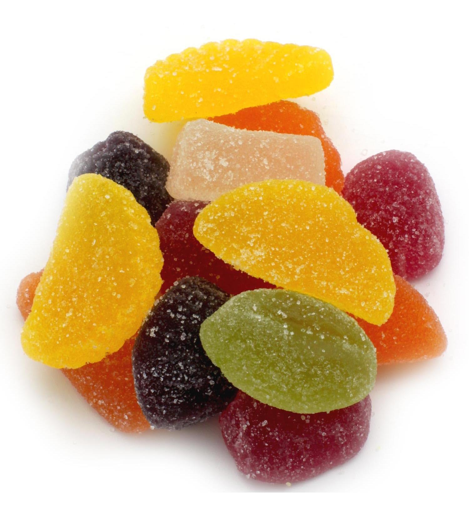 Fruit Jellies - 1kg Bag - Soft Fruit Flavoured Jelly Sweets - Fruit Jelly - Fruit Shaped Pieces With A Sugar Coating