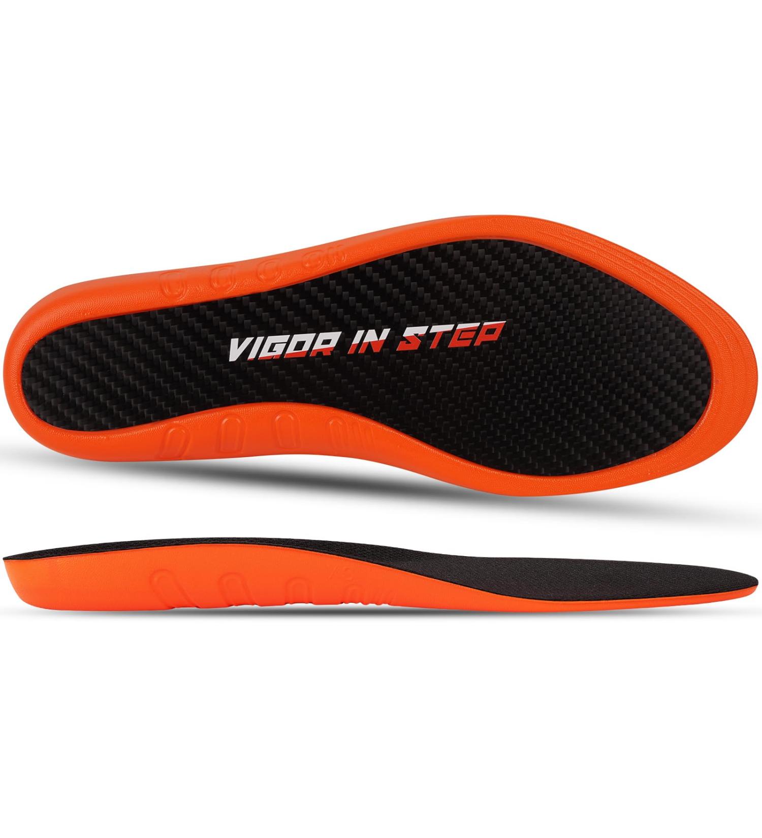V.Step Carbon Fiber Insoles for Men & Women Shock Absorbing Sport Insoles for Basketball Volleyball Running & Athletics | Jump Higher Sizes M 11-12 / Men 10-11 - Buy Online on GoSupps.com