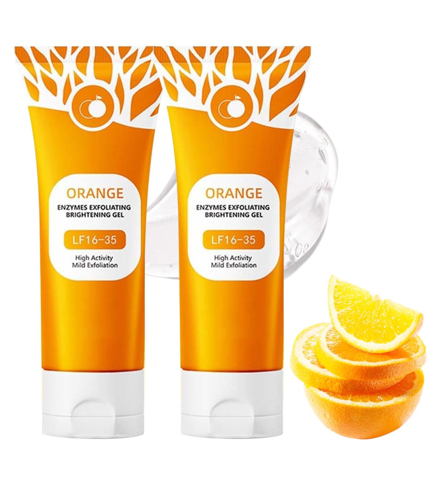 2Pcs Orange Exfoliating Gel For Face & Body 2026 Exfoliating Cleansing Gel Scrub Pore Orange Peeling Scrub Deep Clean Pores Remove Blackheads & Moisturize Skin All Types Skin - Buy Online on GoSupps.com