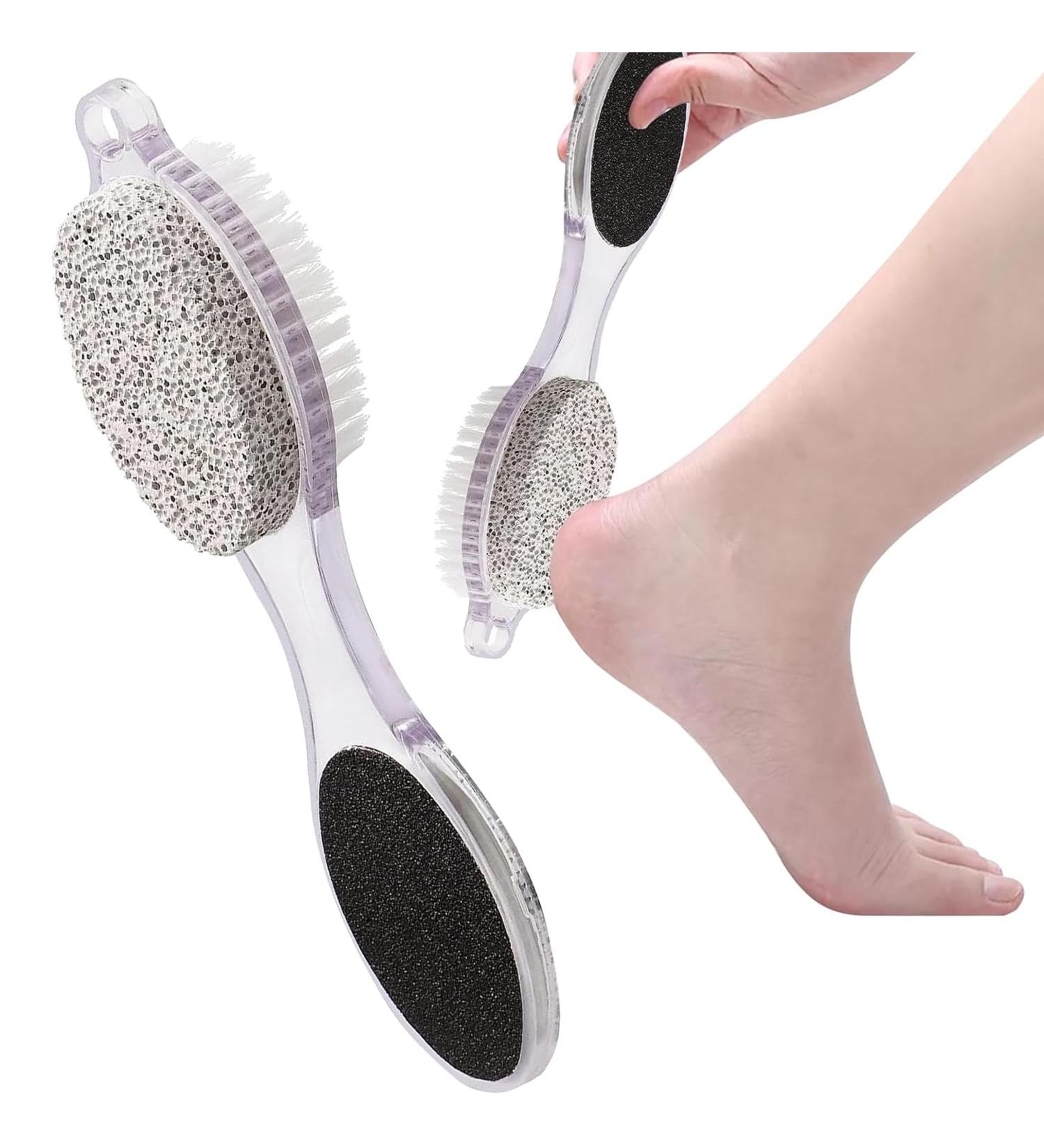 Multipurpose 4-in-1 Foot Scrubber with Cleaning Pumice Stone Ultimate Foot Care Solution for Callus Removal and Smooth Feet - Buy Online on GoSupps.com