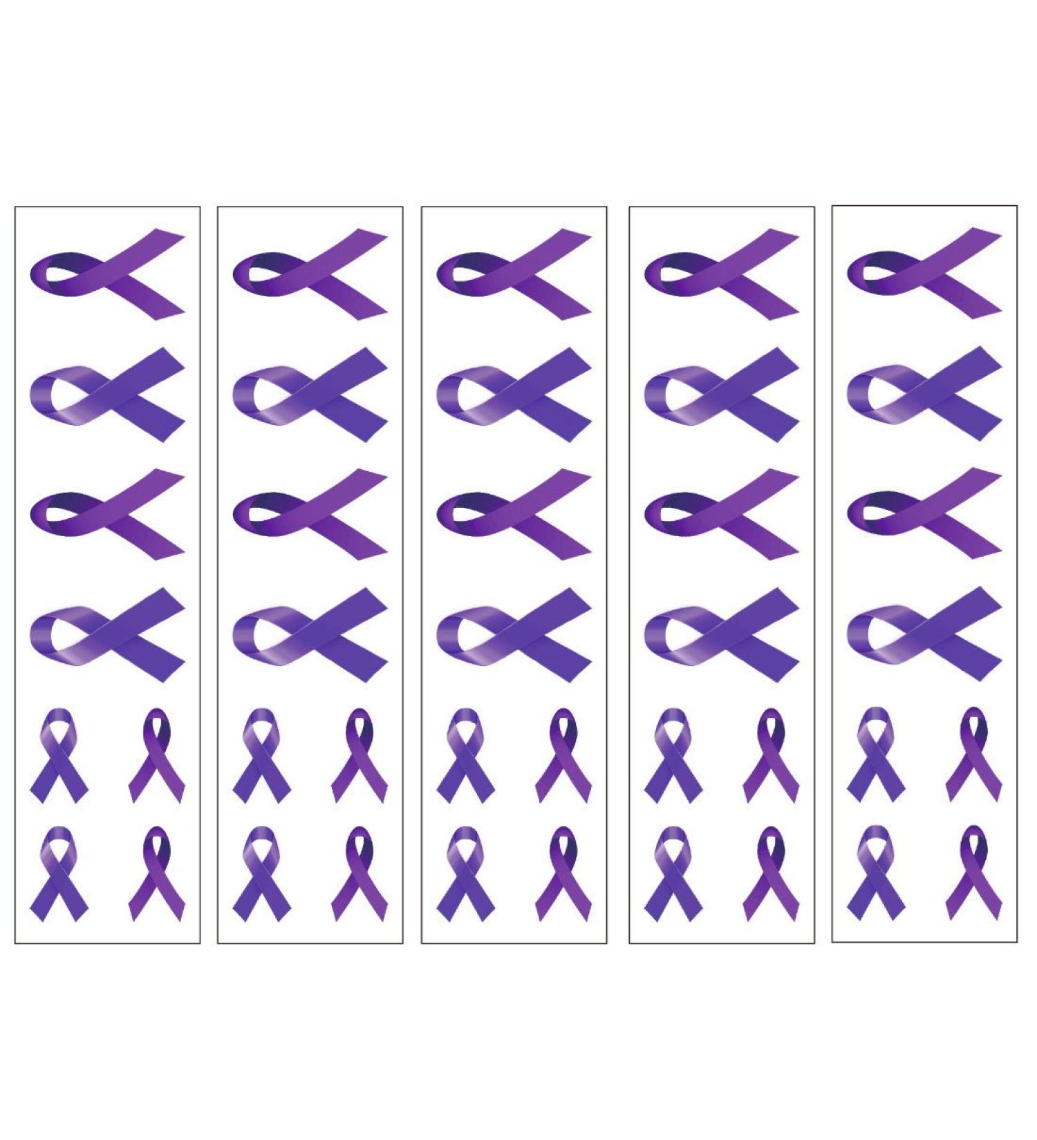 40 Purple Ribbon Temporary Tattoos: Pancreatic Cancer Awareness Tattoo