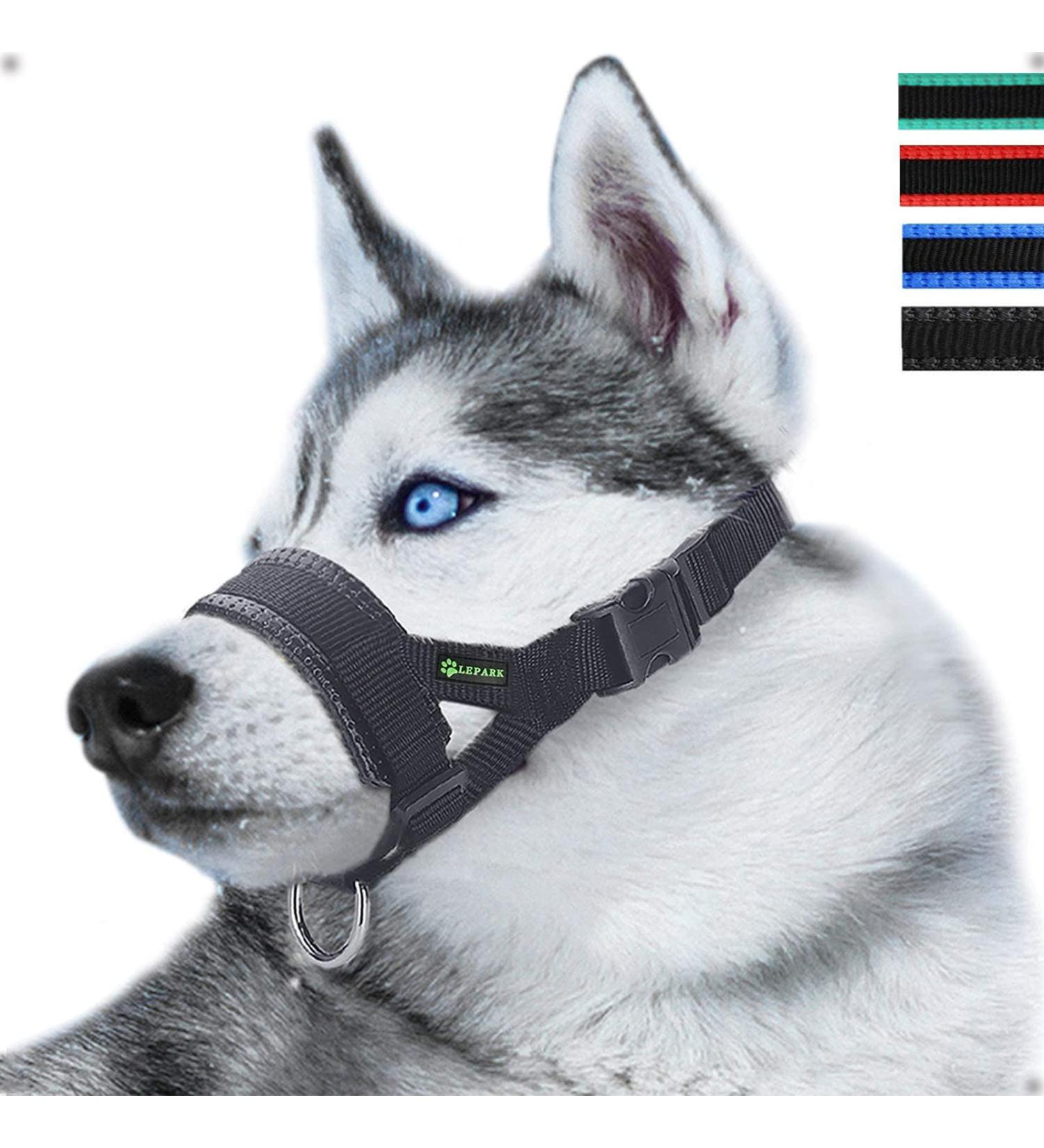 Nylon Soft Dog Muzzle for Biting Prevention and Chewing Control - XL Black - Buy Online on GoSupps.com