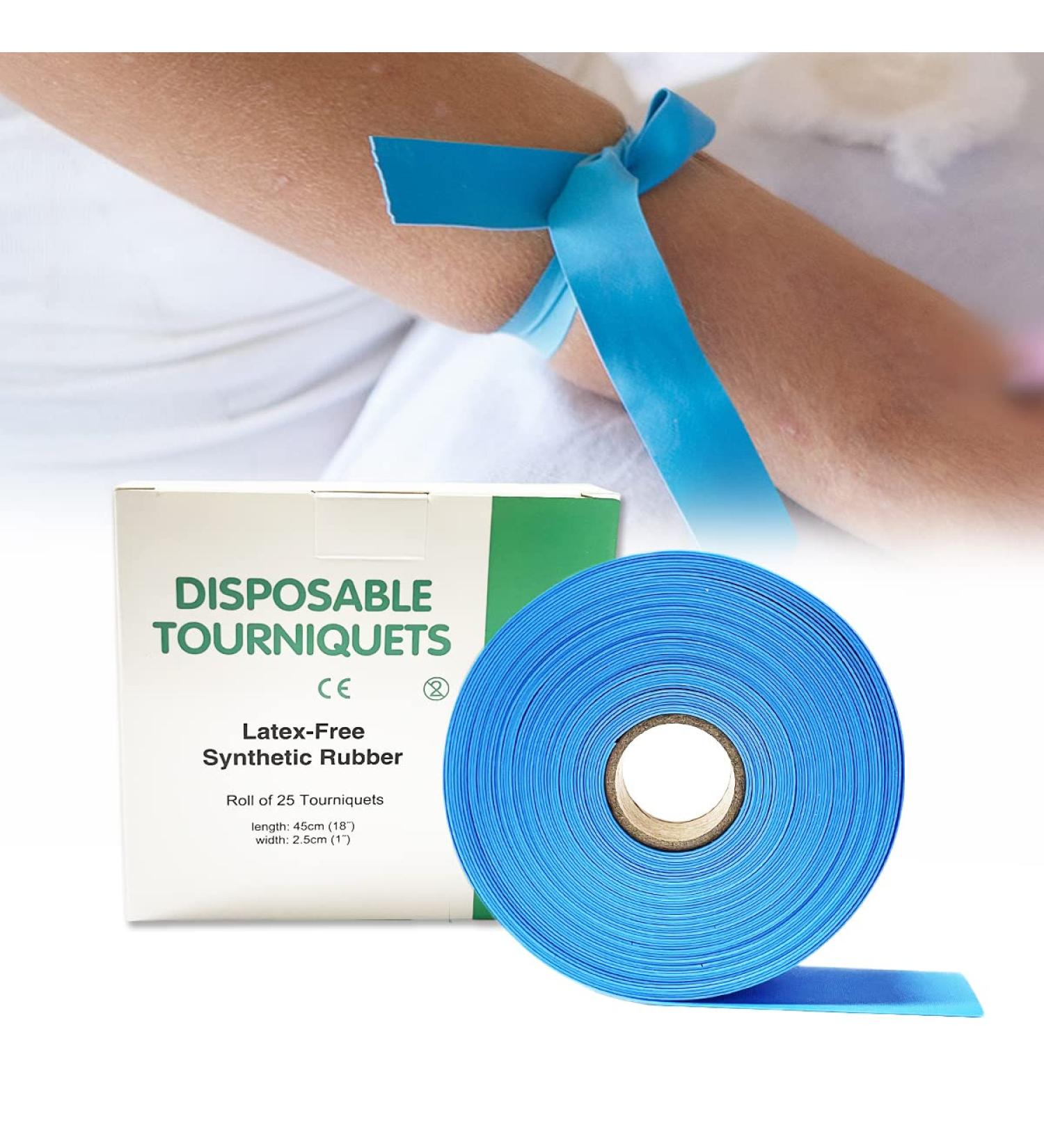HXCH Disposable Tourniquet for Adult Child - Latex Free - 18 x 1 - Pack of 25 - Buy Online on GoSupps.com