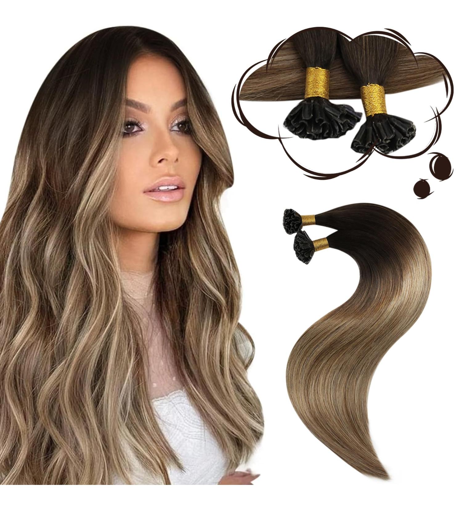 Moresoo Bonding Extensions - Real Hair Ombre U Tip Extensions | Brown to Blonde | 40g 35cm | Perfect for Gorgeous Hair Transformations - Buy Online on GoSupps.com