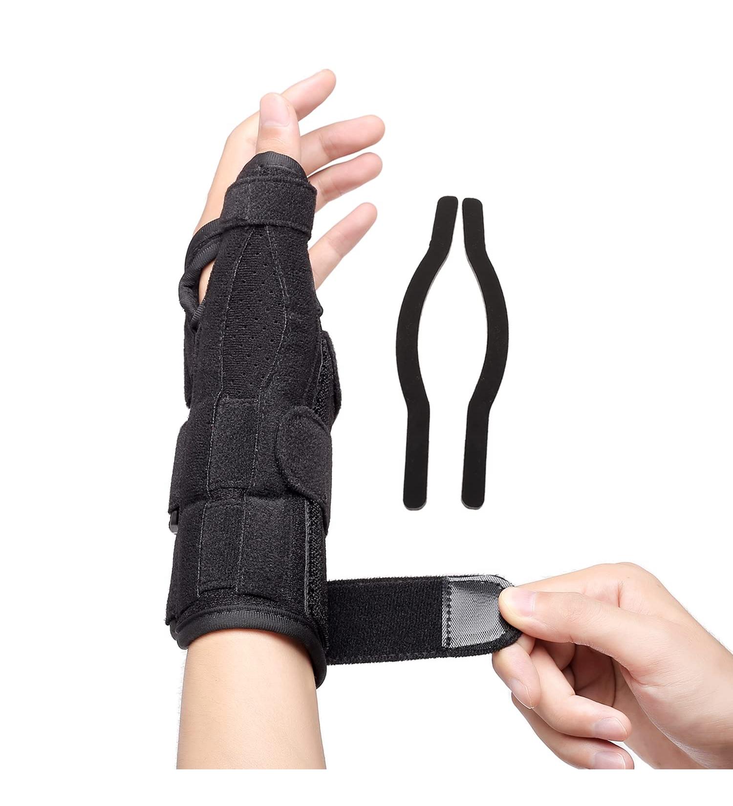 Thumb Spica Splint & Adjustable Wrist Brace for Carpal Tunnel De Quervain's Tenosynovitis & Arthritis - Night Support for Men & Women - Buy Online on GoSupps.com