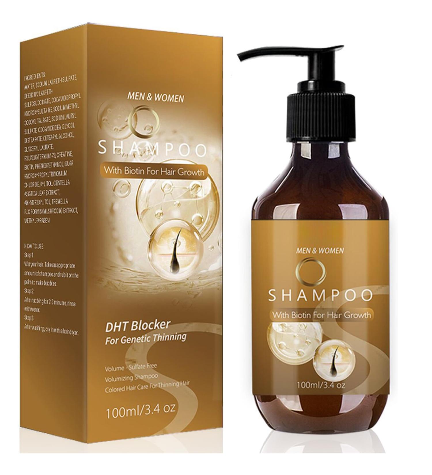 Biotin Shampoo for Hair Growth - Biotin Hair Growth Shampoo for Thinning Hair for Women & Men - Hair Growth Shampoo for Damaged Weak and Thin Hair - 100ml - Buy Online on GoSupps.com